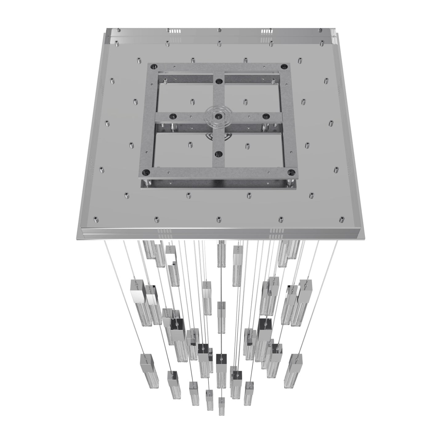 Boa 41-Light LED Polished Chrome Studded Glass Pendant Light