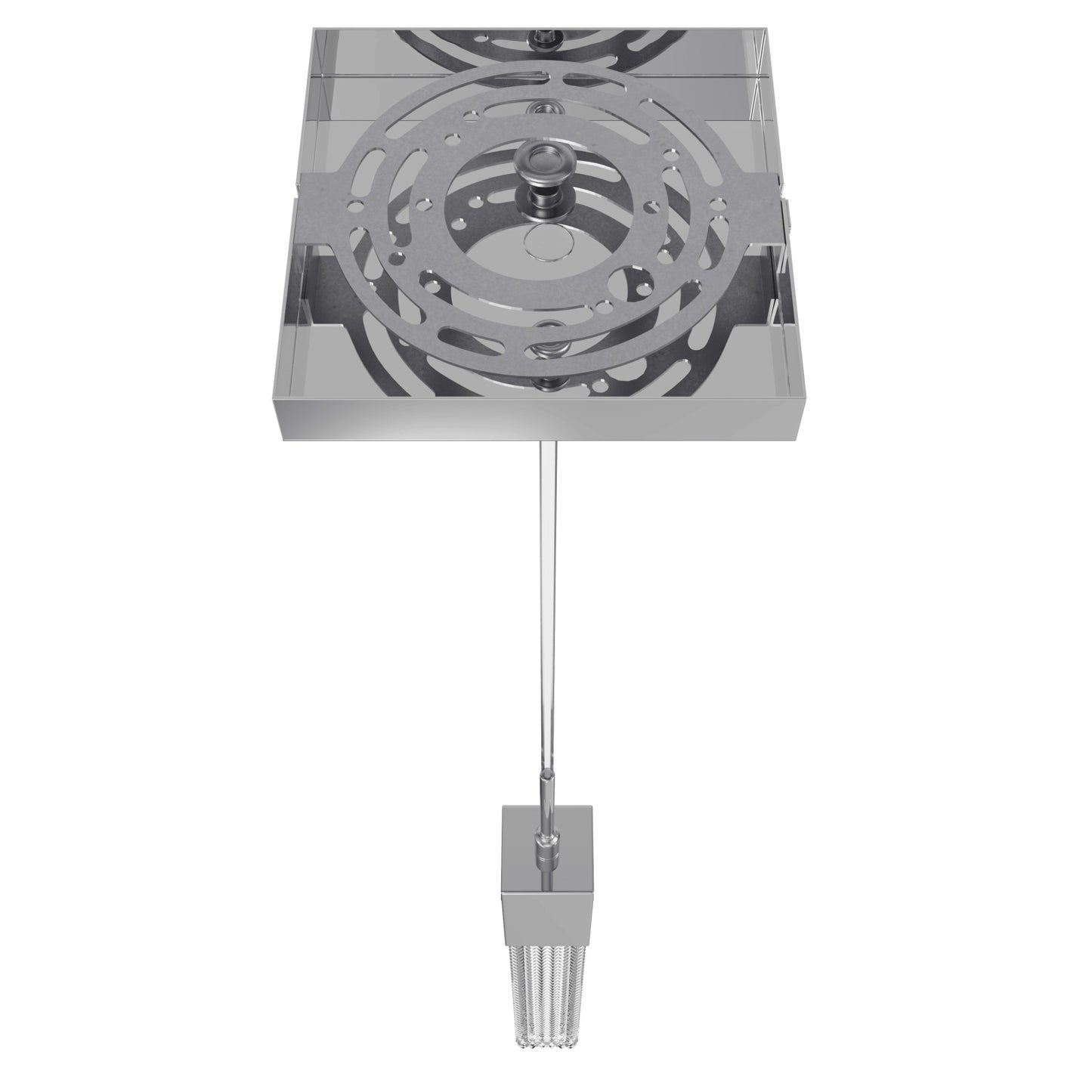 Boa 1-Light LED Polished Chrome Studded Glass Pendant Light