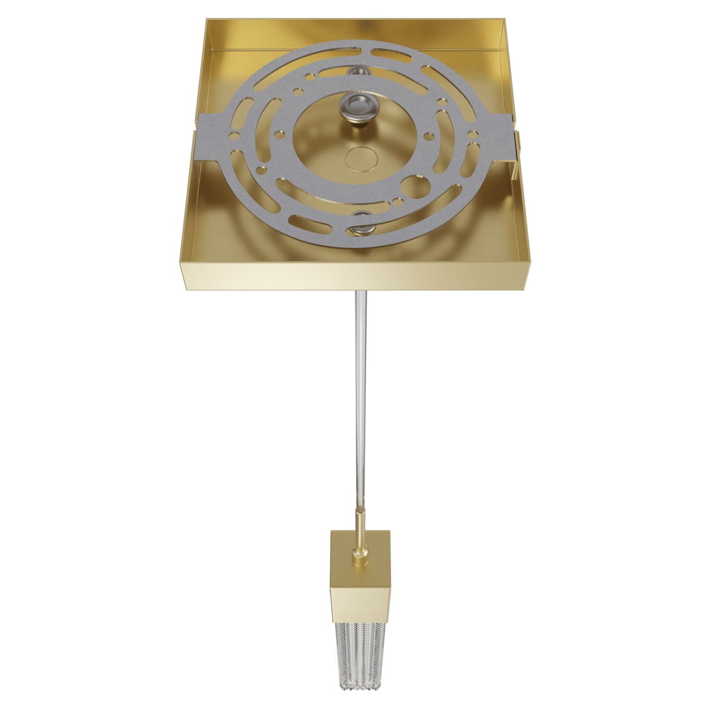 Boa 1-Light LED Brushed Brass Studded Glass Pendant Light