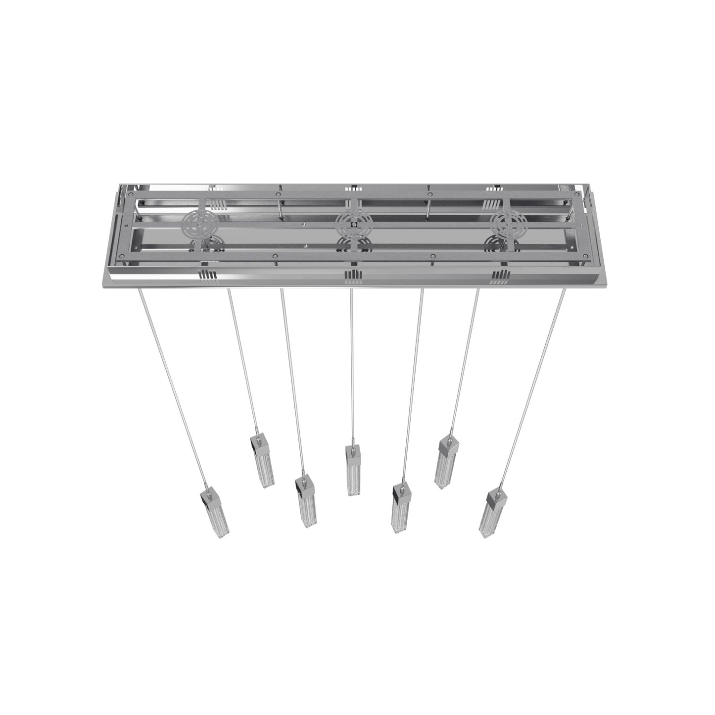 Boa 7-Light LED Polished Chrome Studded Glass Linear Chandelier