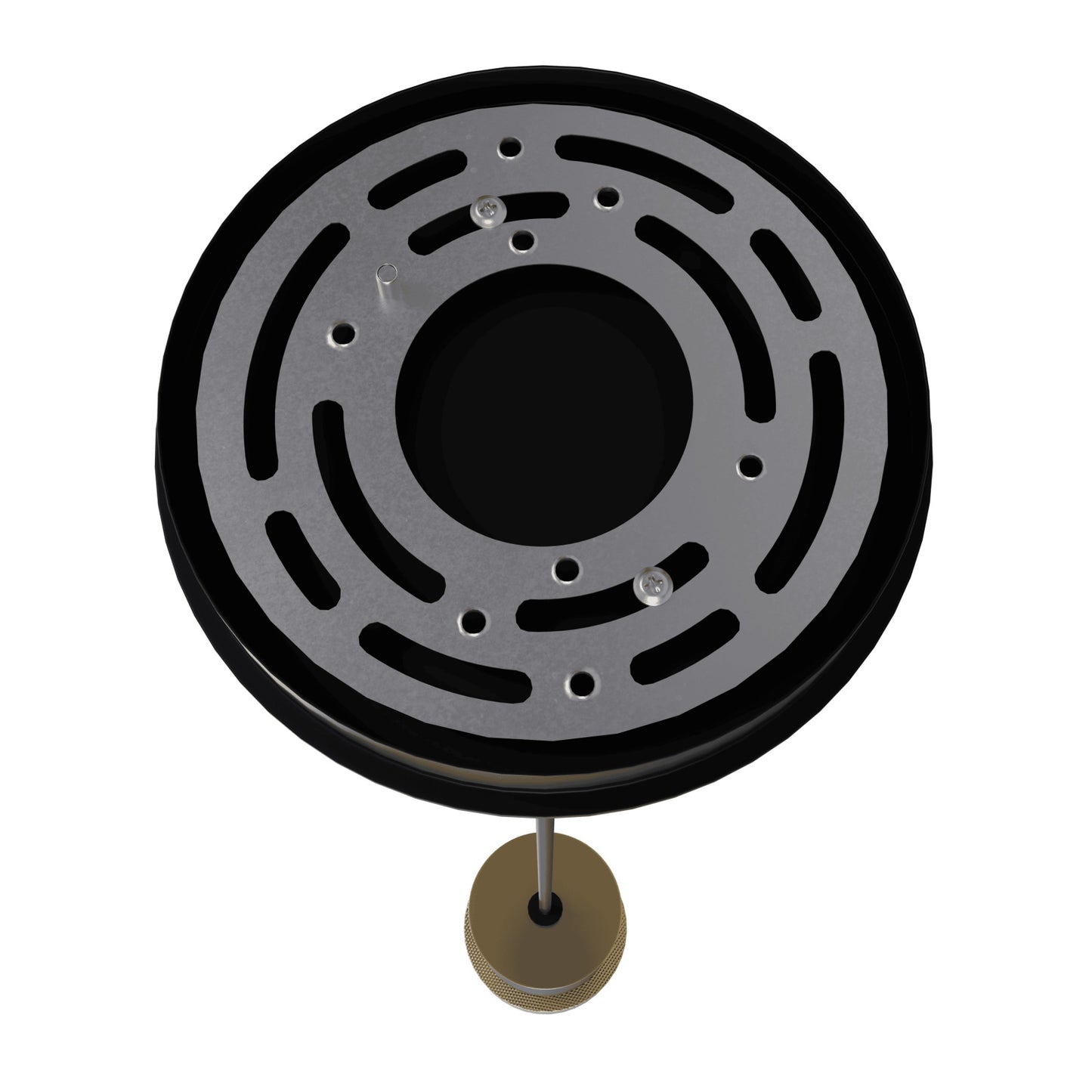 Cicada 1-Light Black With Knurled Brass Pendant Light