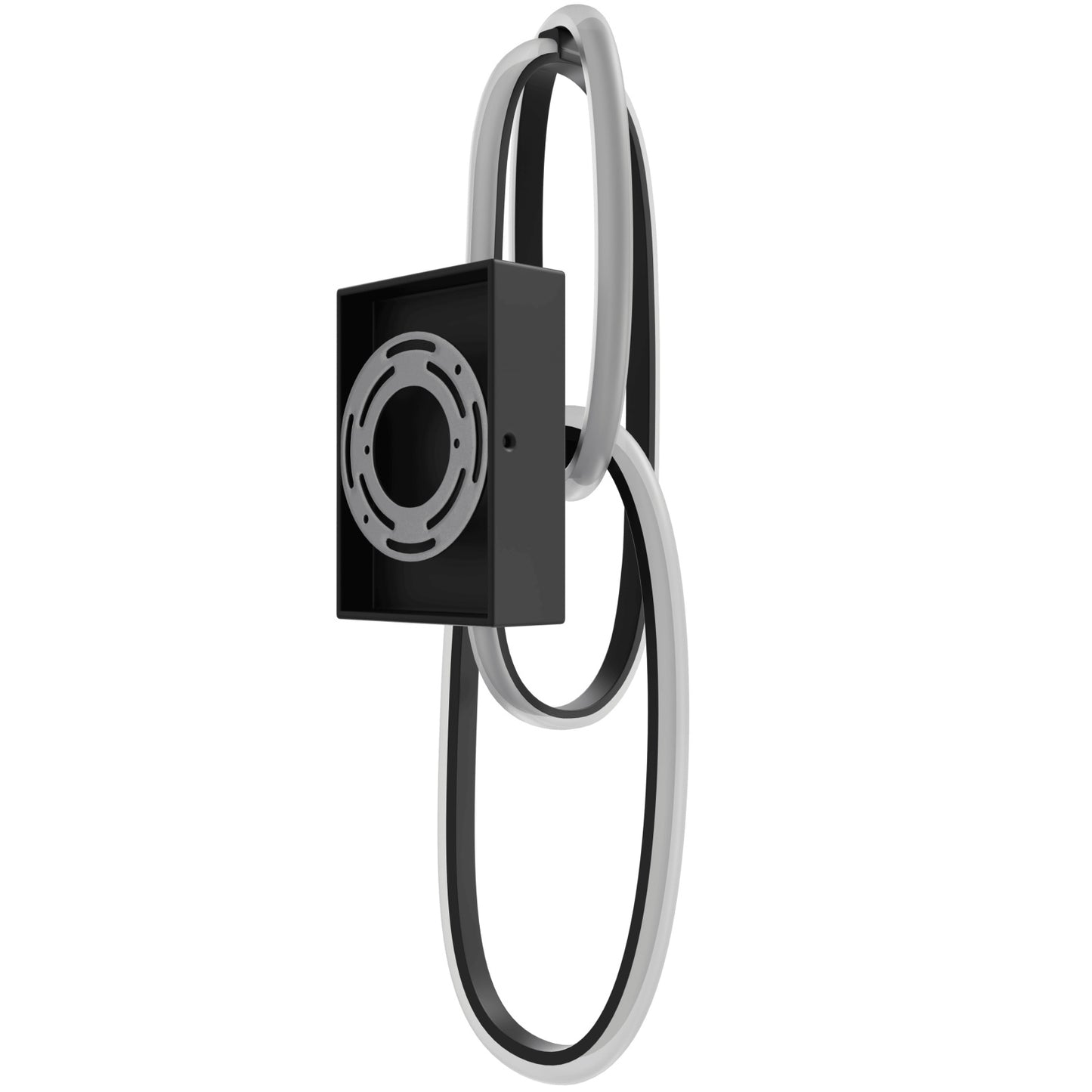 Circa Modern Black Looping 2 Ring LED Wall Sconce