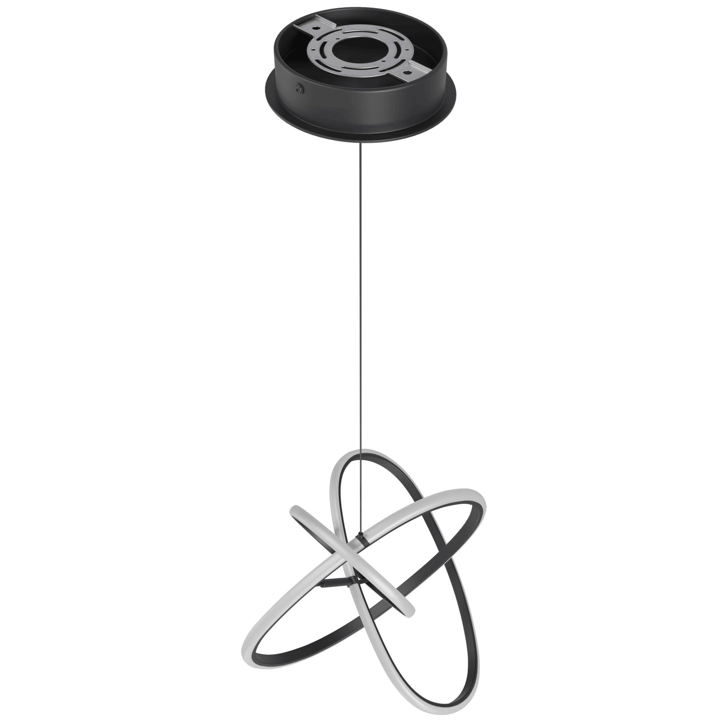 Circa Modern Black Looping Round LED Pendant Light