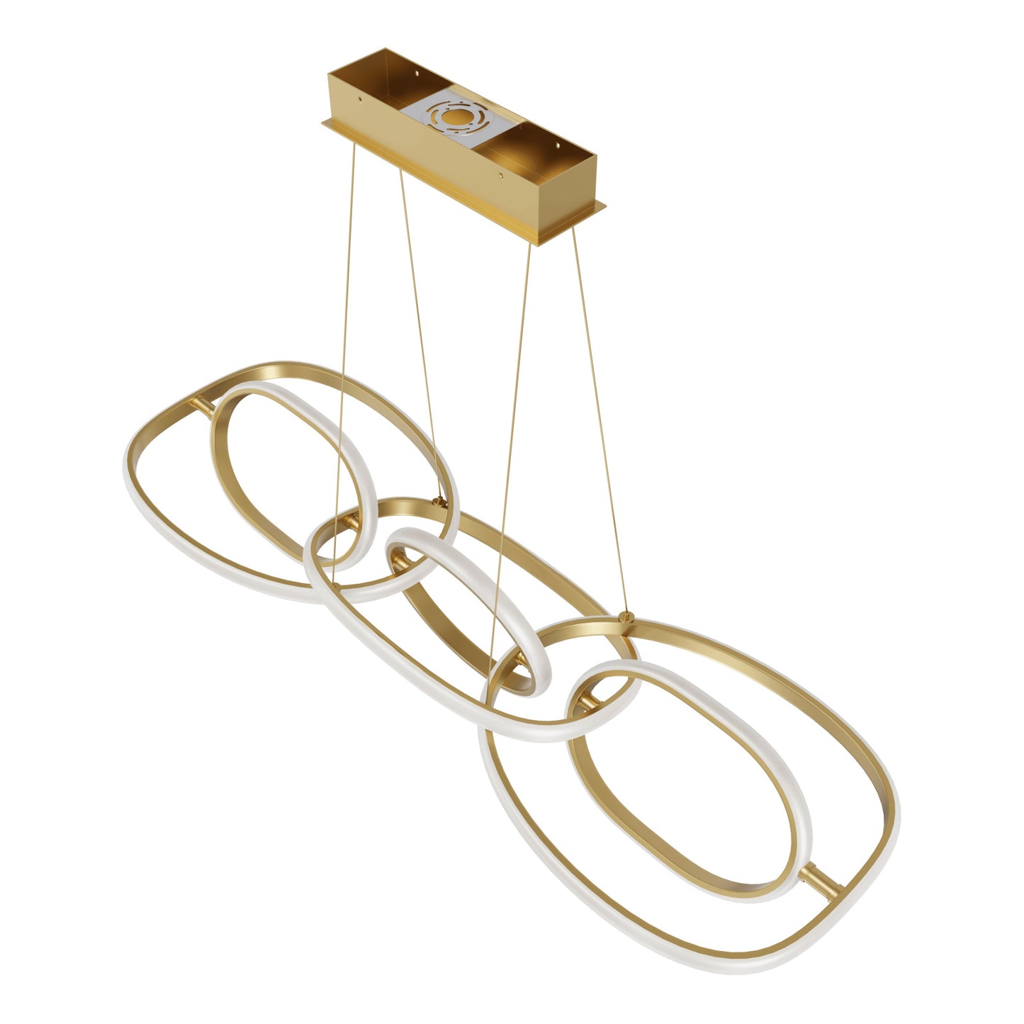 Circa Modern Gold Looping 6 Ring Linear LED Pendant Light