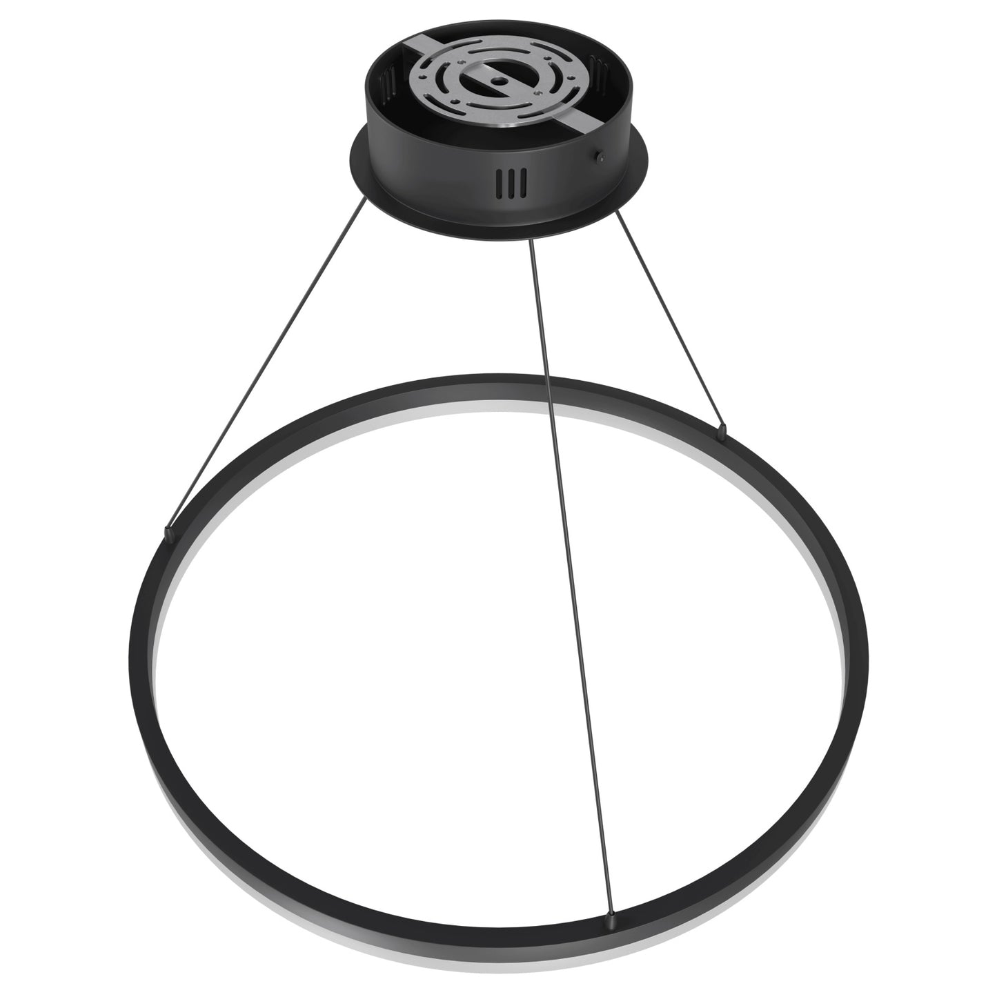 Circa 24" Modern Black Ring LED Pendant Light
