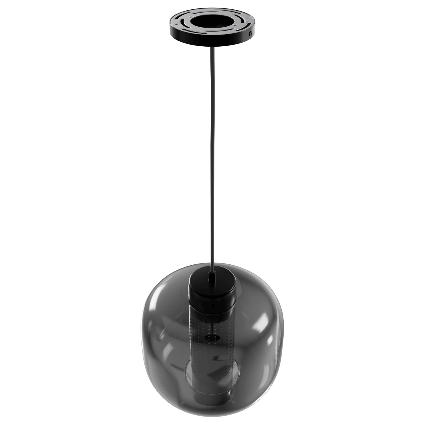 Cosmopolitan 11" 1-Light Gun Metal Glass Pendant Light