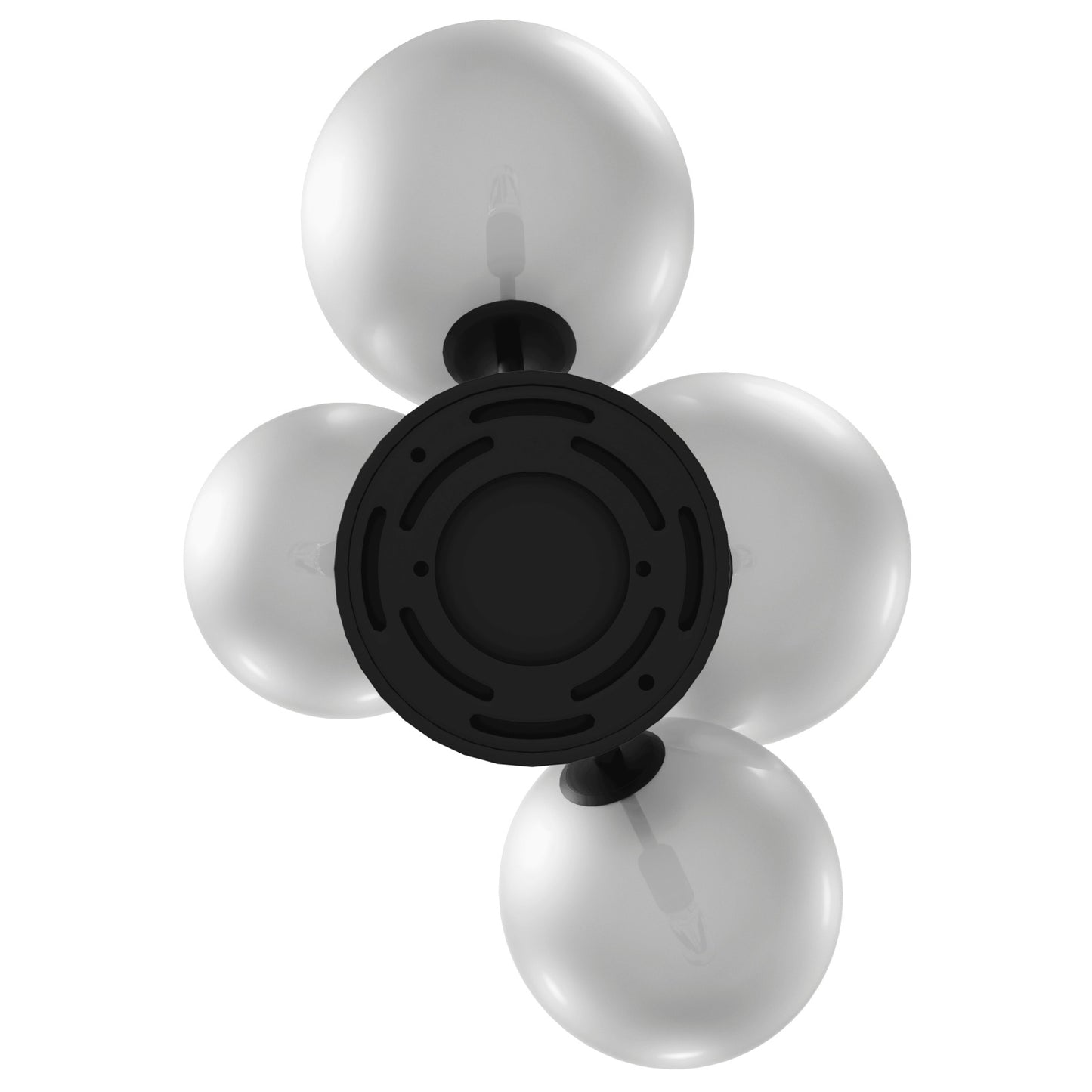 Delilah 4-Light Matte Black White Globe Wall Sconce