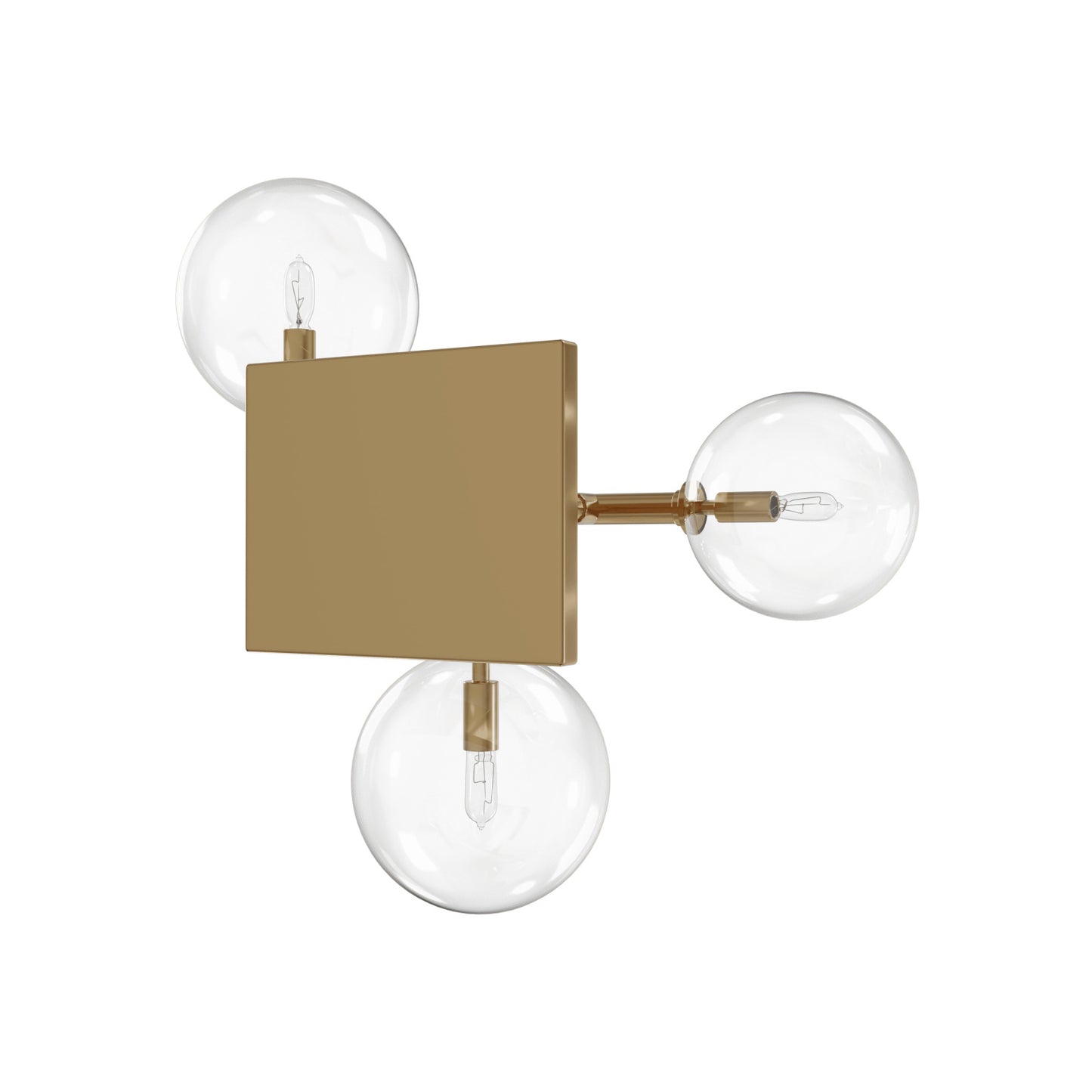 Delilah 3-Light Aged Brass Clear Globe Wall Sconce