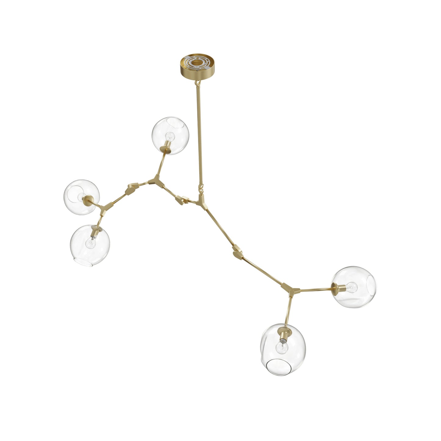 Fairfax Ave 5-Light Brushed Brass Hand-Blown Glass Chandelier
