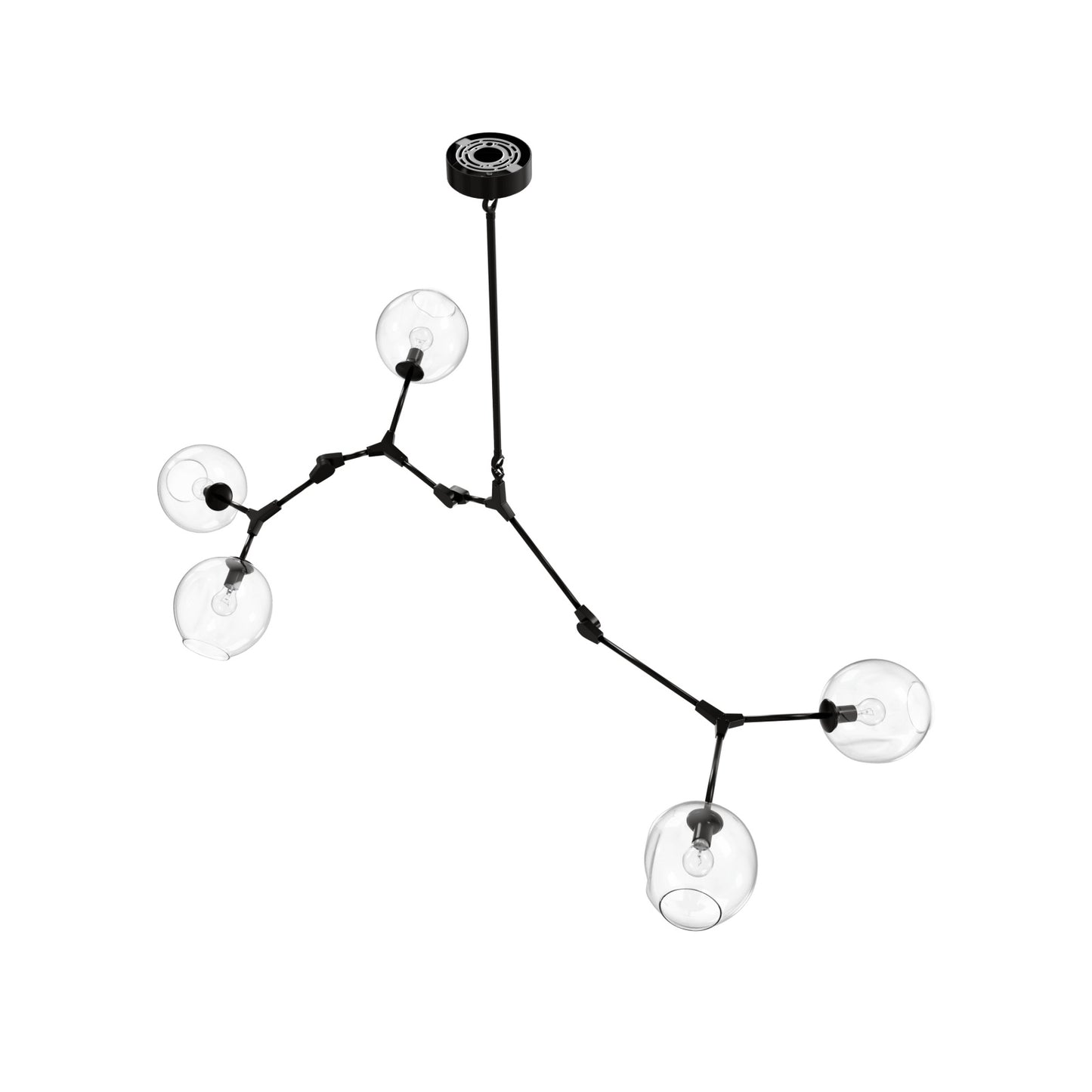 Fairfax Ave 5-Light Dark Bronze Hand-Blown Glass Chandelier
