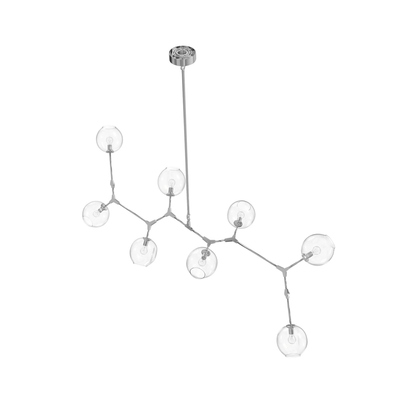 Fairfax Ave 8-Light Matte Chrome Hand-Blown Glass Chandelier