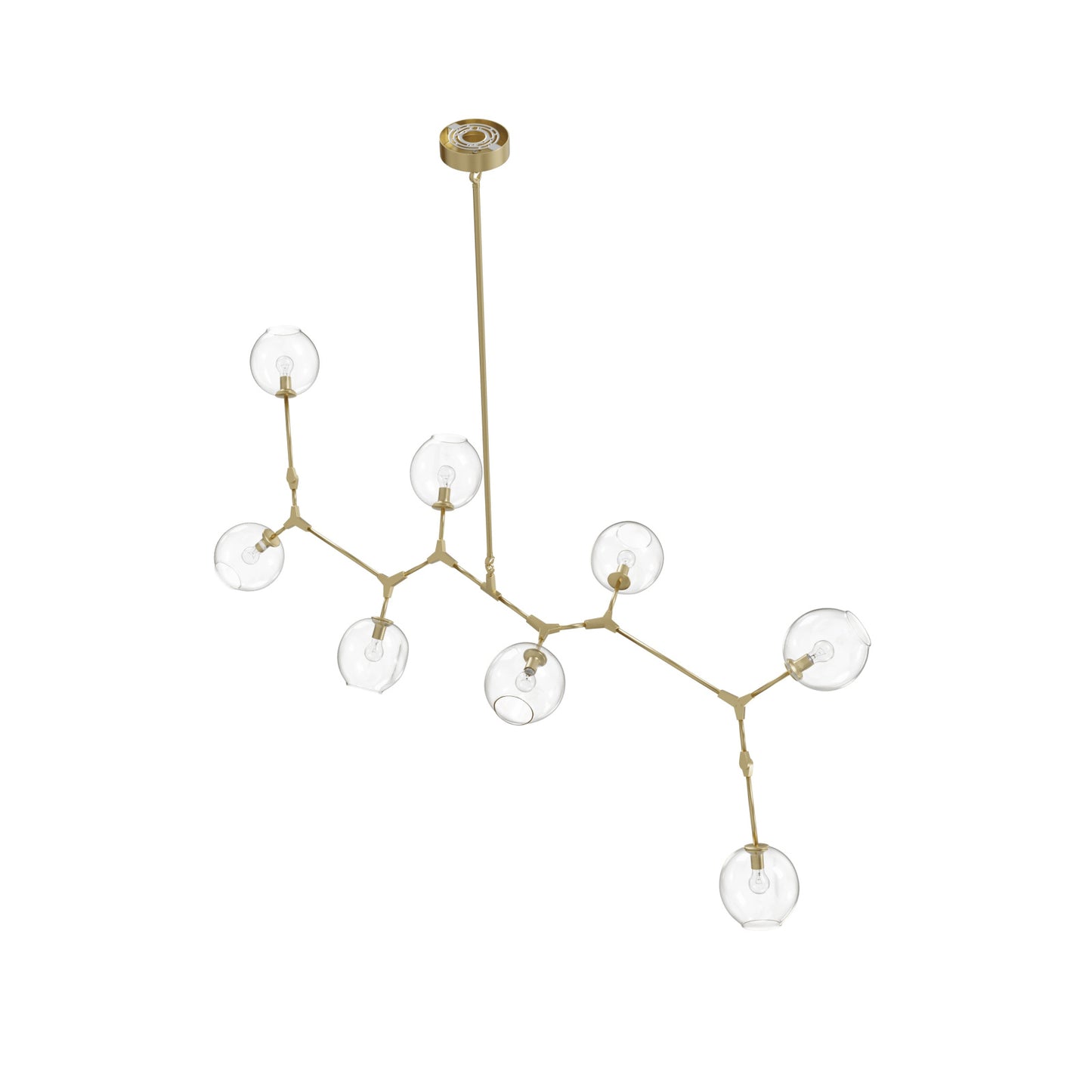 Fairfax Ave 8-Light Brushed Brass Hand-Blown Glass Chandelier