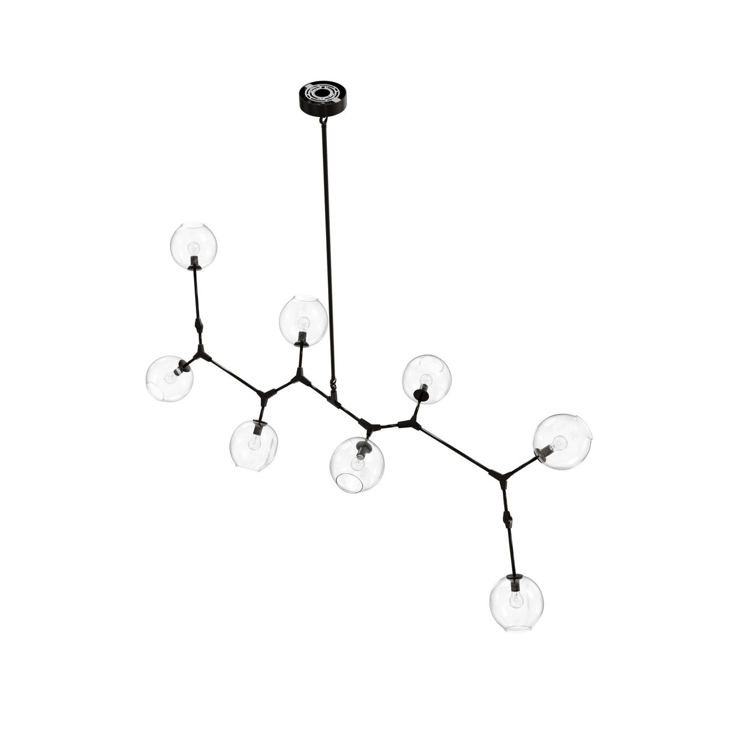 Fairfax Ave 8-Light Dark Bronze Hand-Blown Glass Chandelier