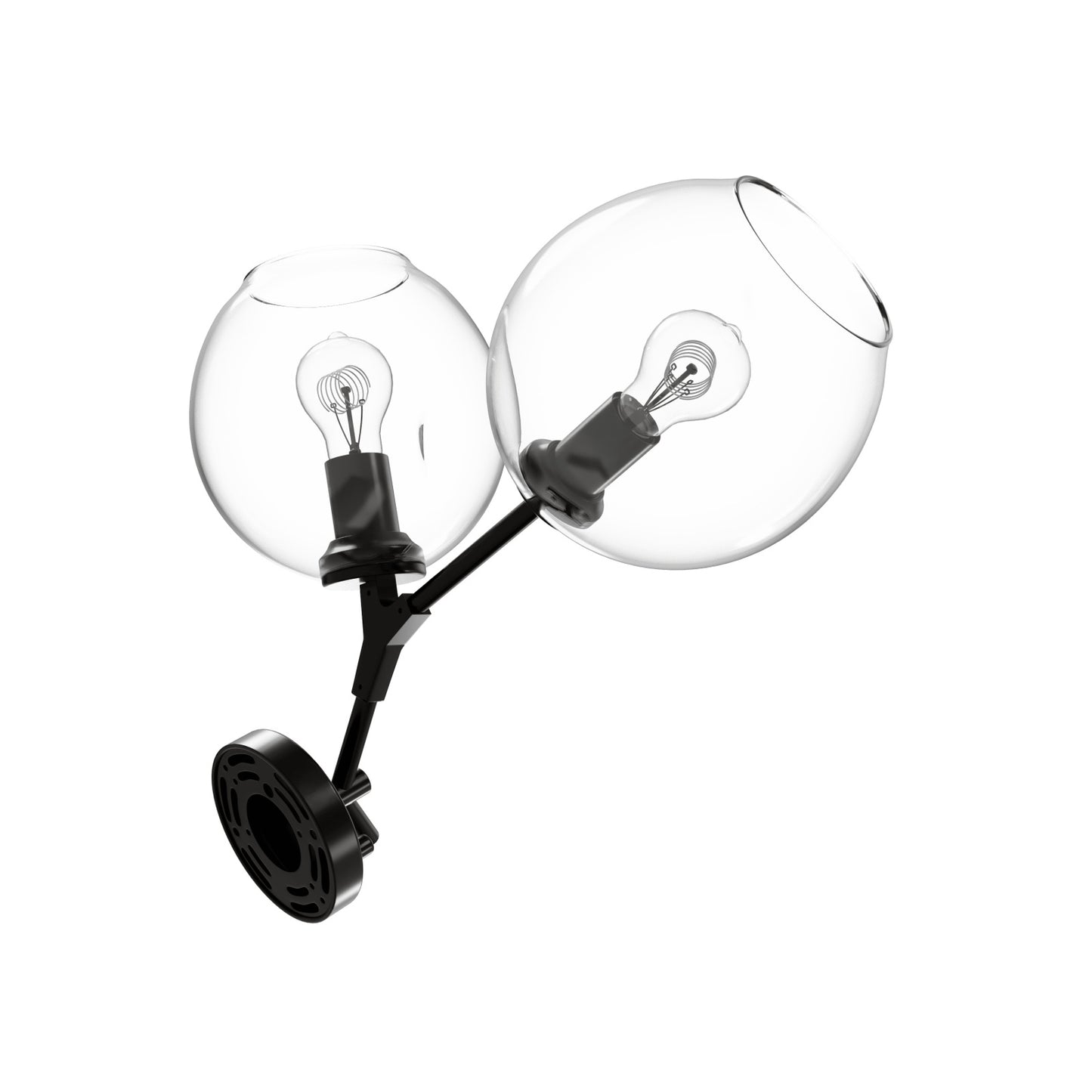 Fairfax Ave 2-Light Dark Bronze Hand-Blown Glass Wall Sconce