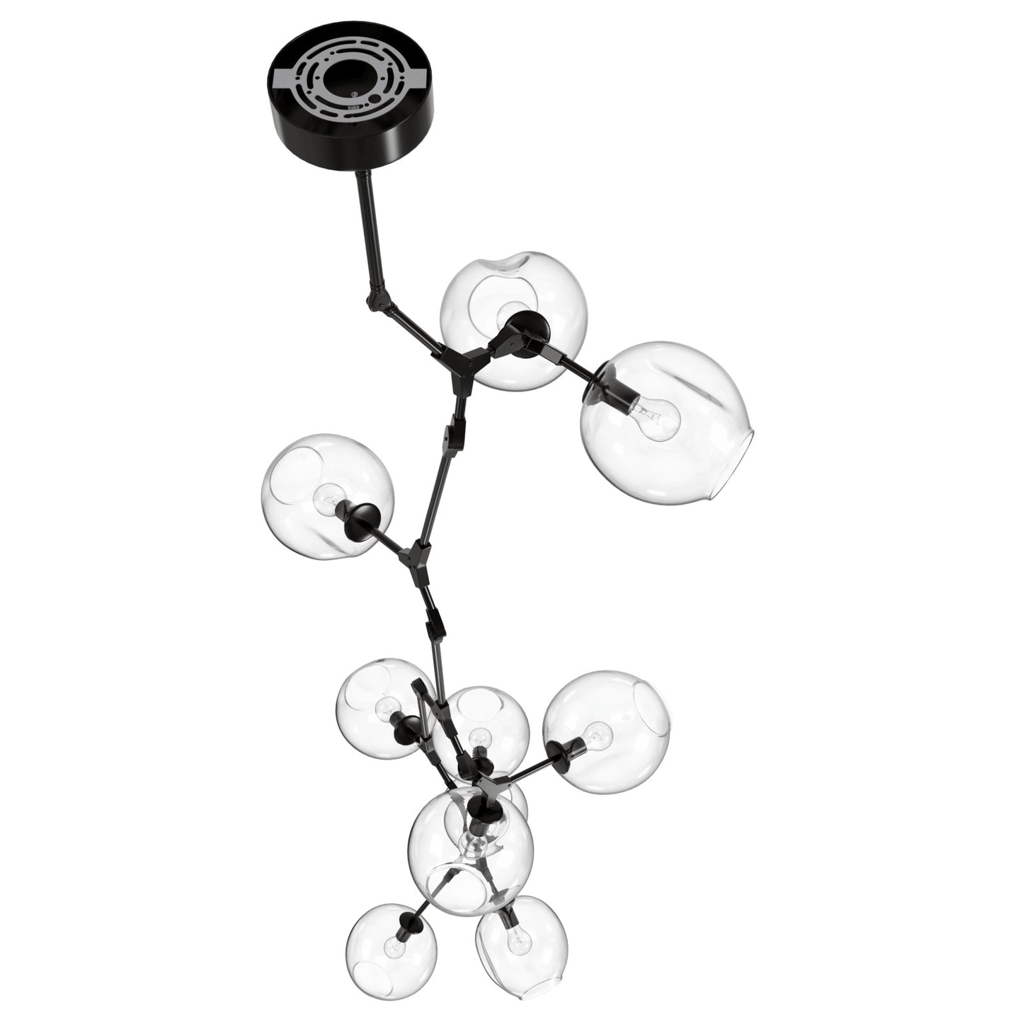 Fairfax Ave 10-Light Dark Bronze Hand-Blown Glass Chandelier