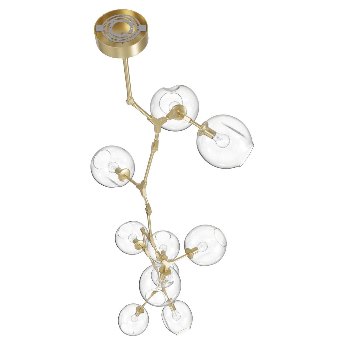 Fairfax Ave 10-Light Brushed Brass Hand-Blown Glass Chandelier