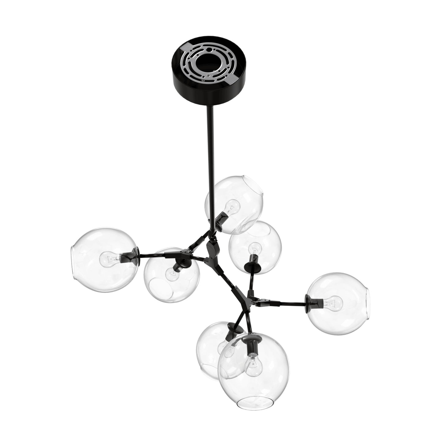 Fairfax Ave 7-Light Dark Bronze Hand-Blown Glass Chandelier