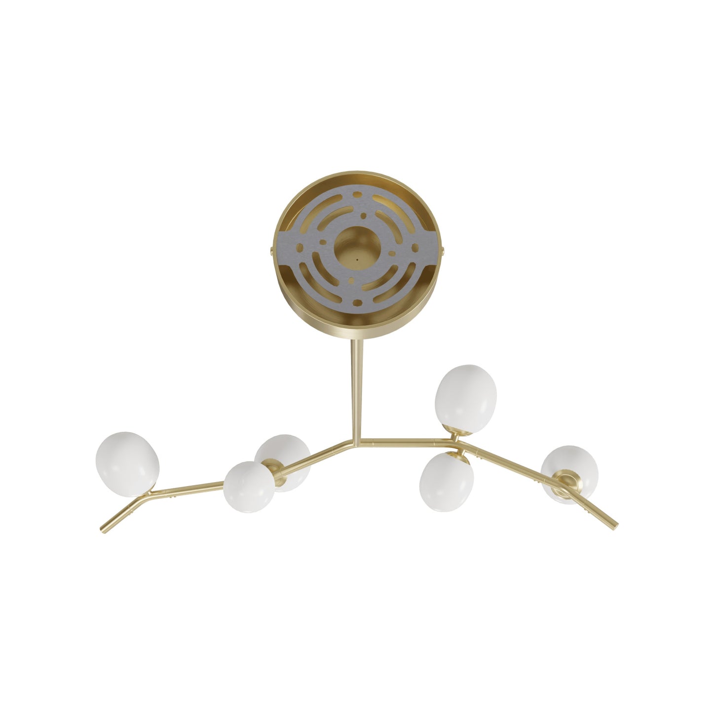 Hampton 6-Light Brushed Brass with White Glass Chandelier