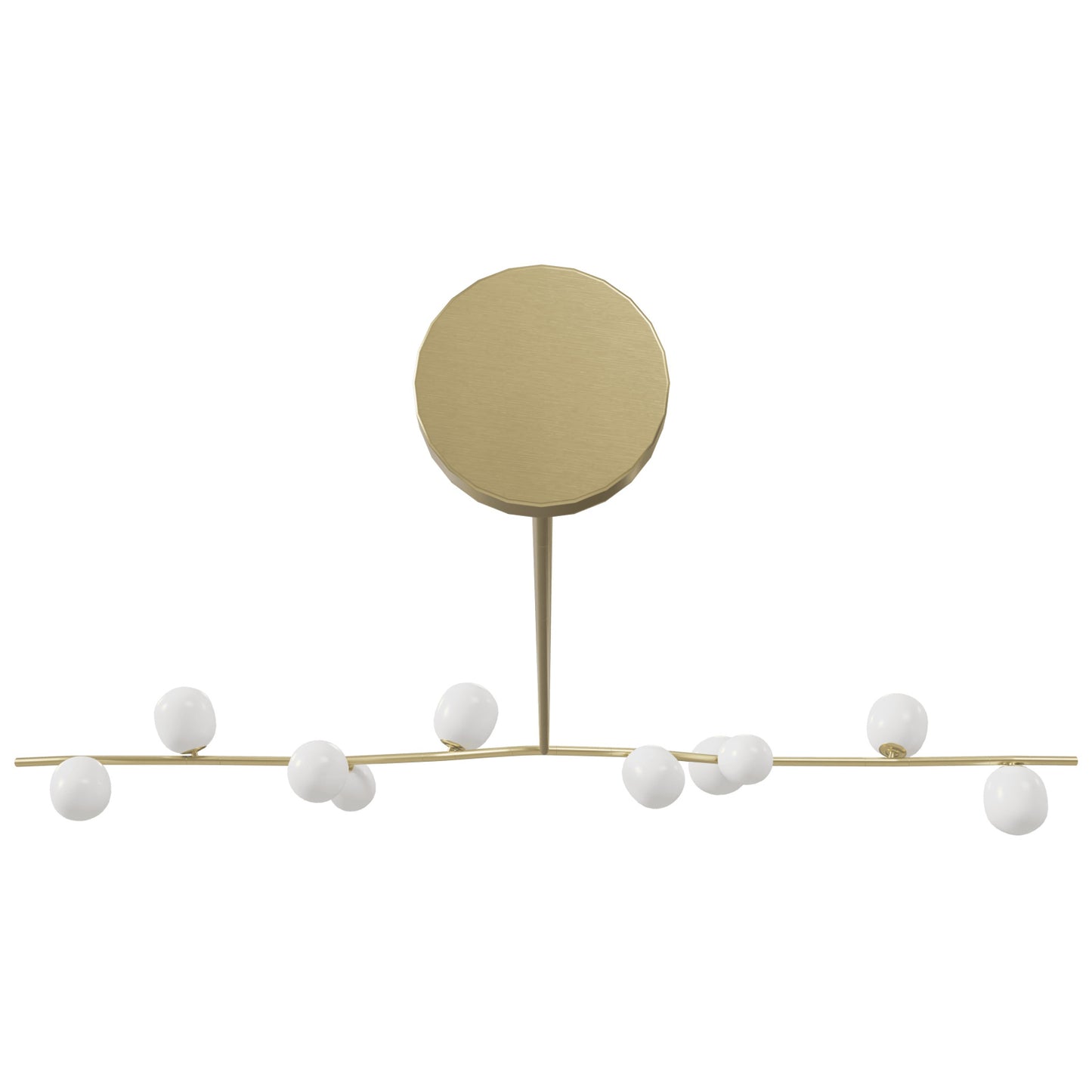 Hampton 10-Light Brushed Brass with White Glass Chandelier