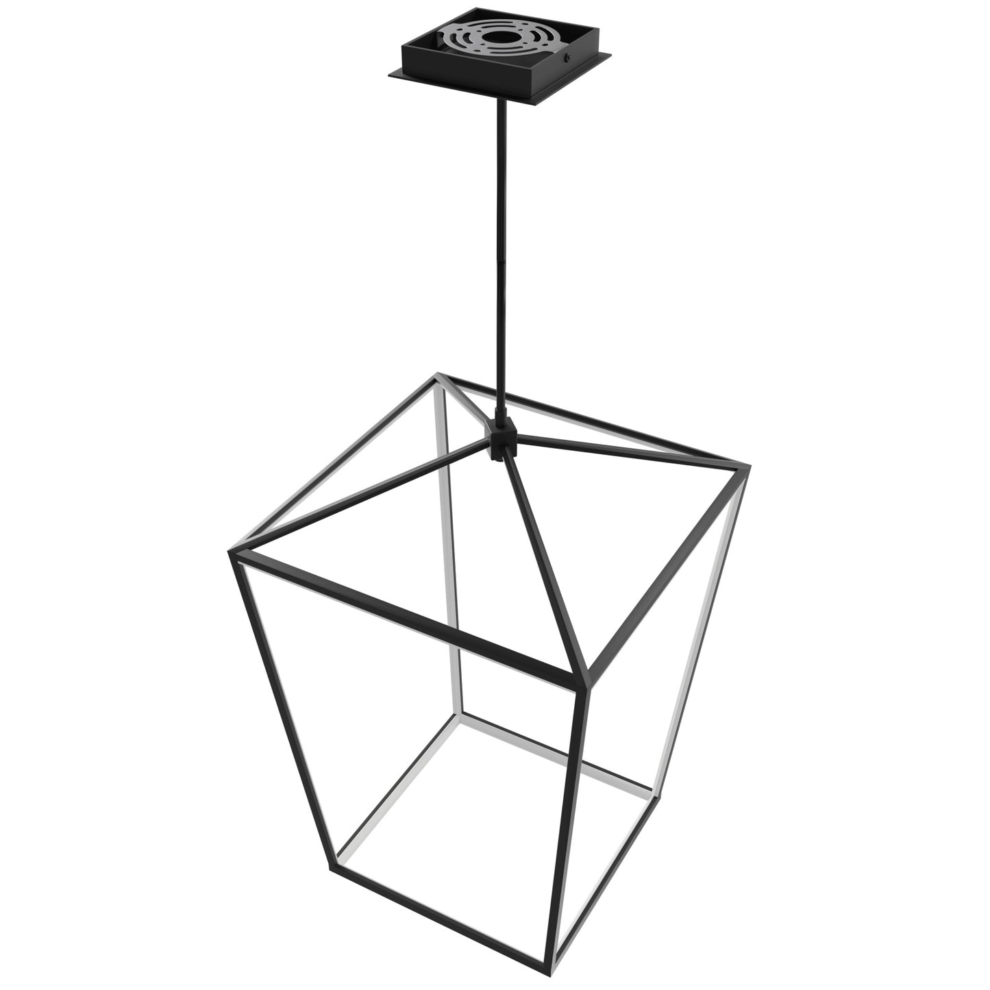 Park Ave 27" Modern LED Large Black Cage Pendant Light