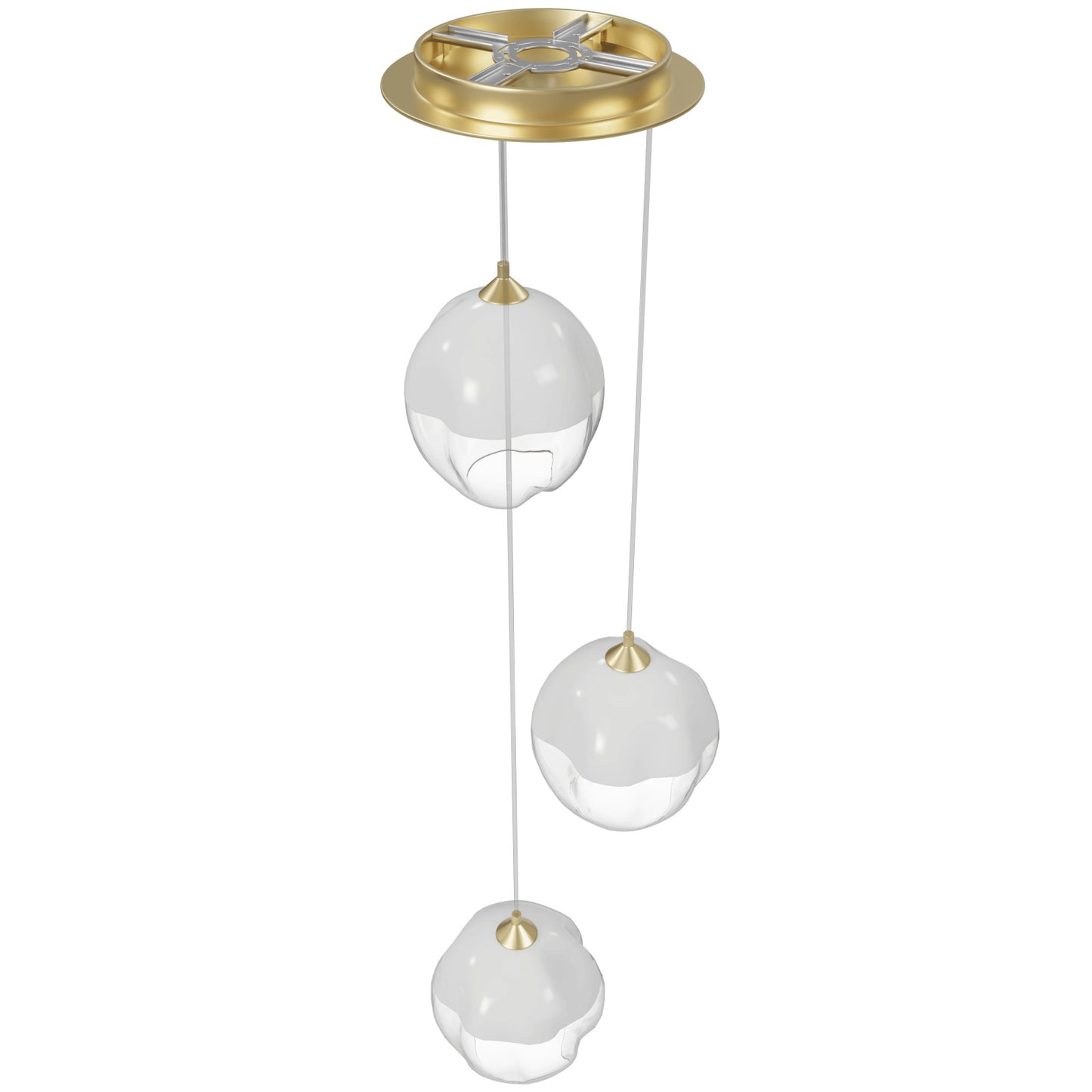 Sonoma Ave 3-Light White & Clear Globe Pendant Light