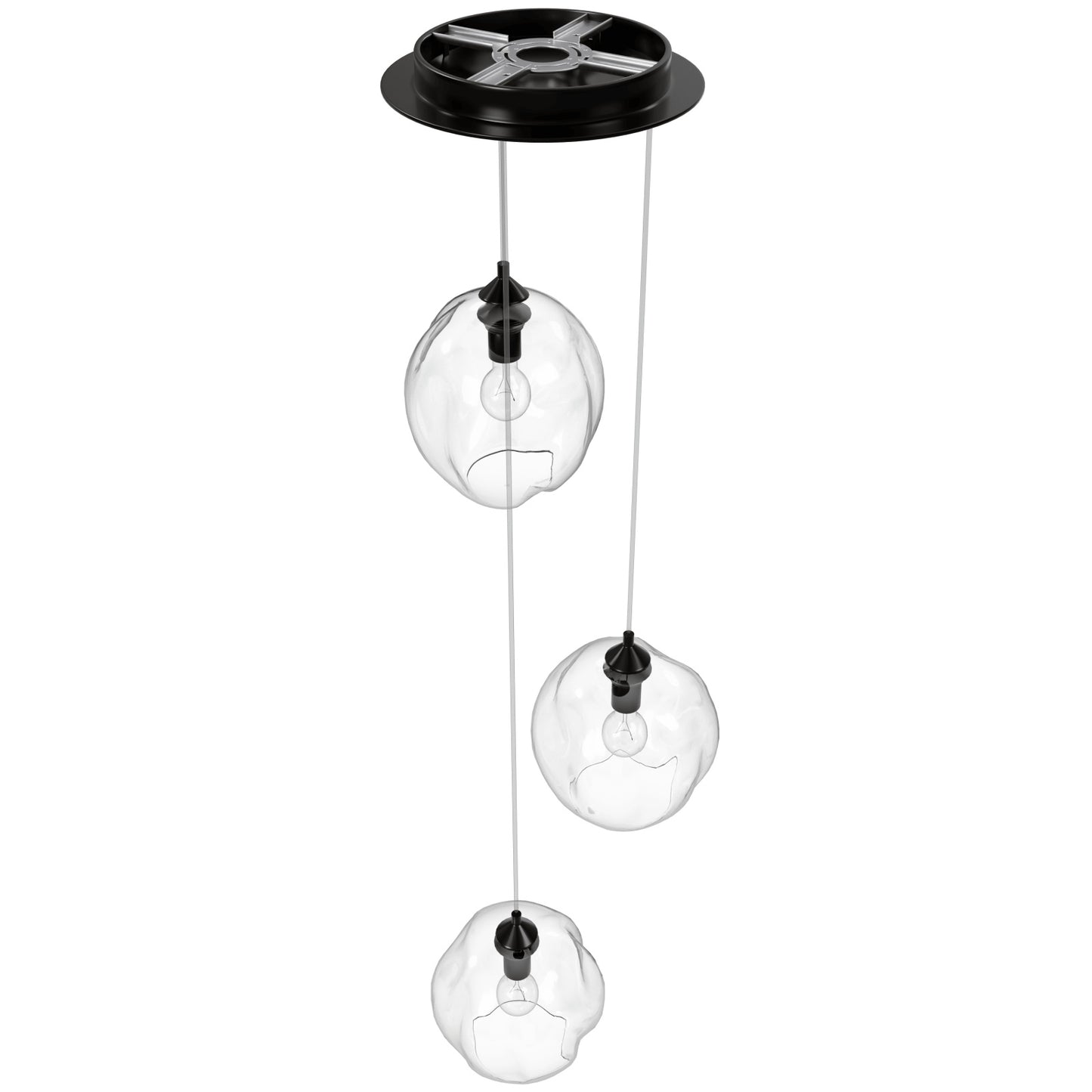 Sonoma Ave 3-Light Clear Globe Pendant Light
