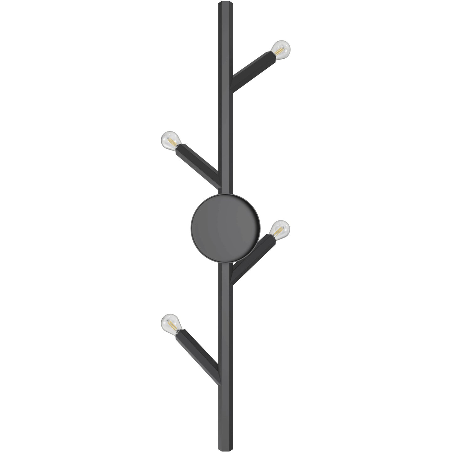 The Oaks Matte Black 4-Light Modern Branch Wall Sconce