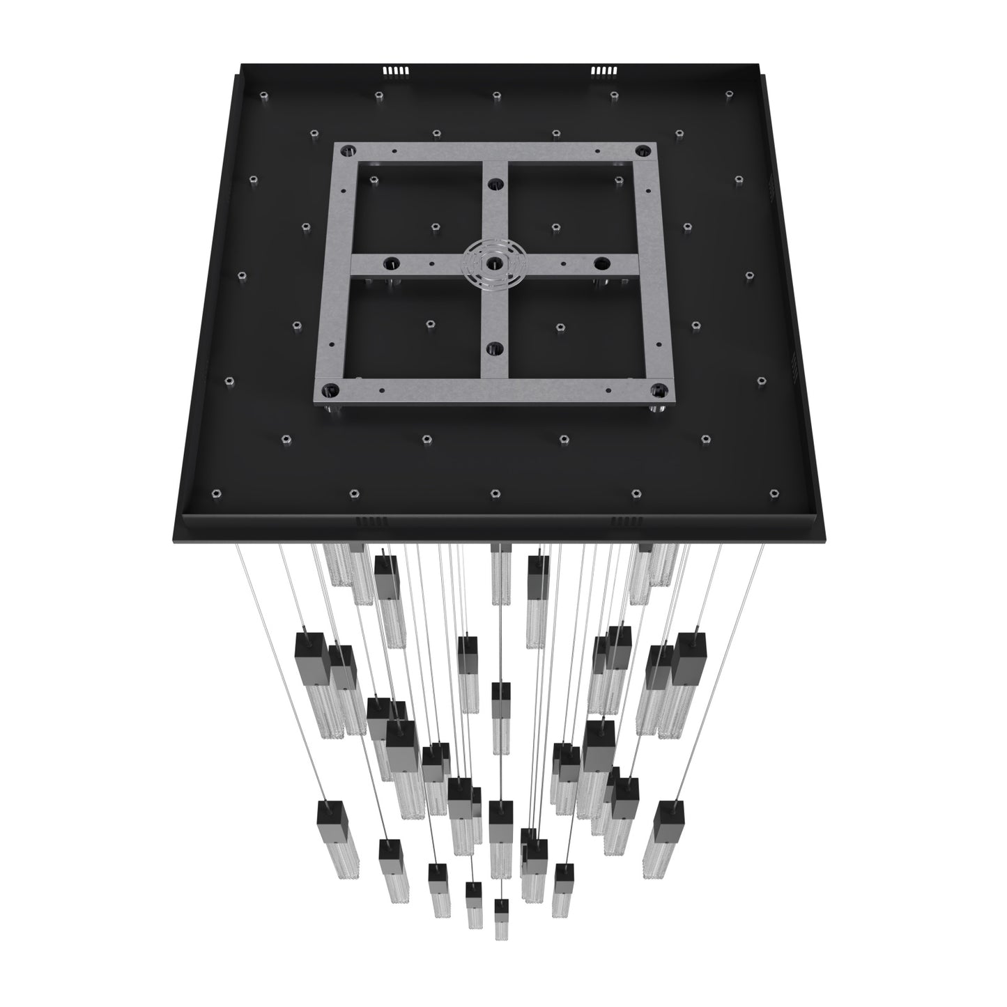 Boa 41-Light LED Matte Black Studded Glass Pendant Light