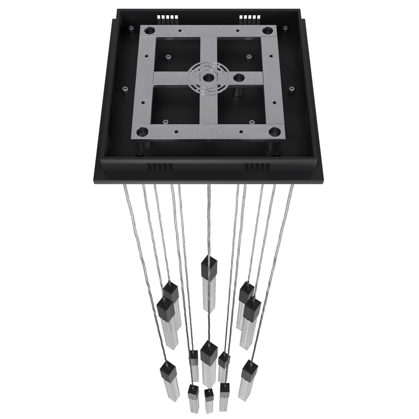 Boa 13-Light LED Matte Black Studded Glass Pendant Light