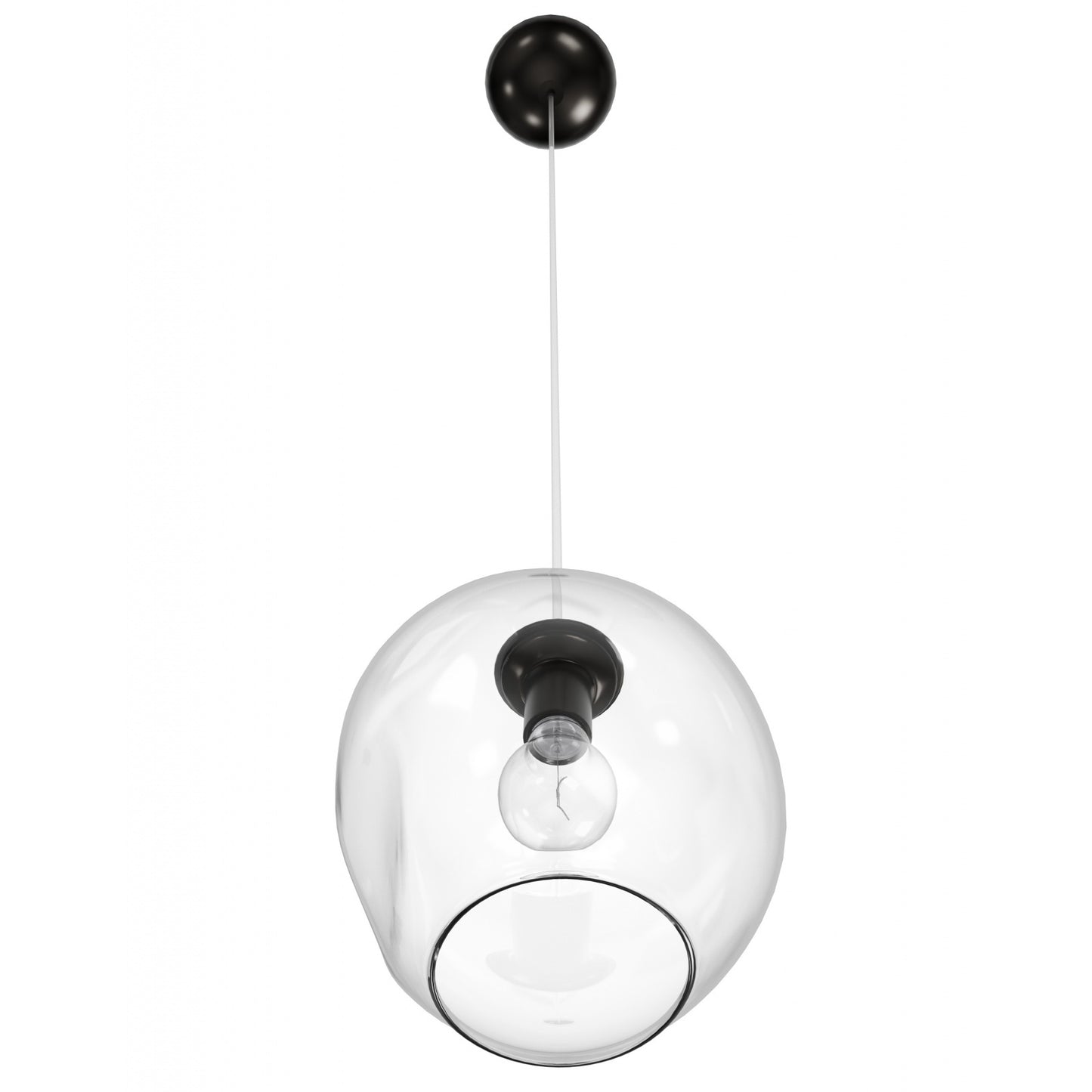 Fairfax Ave 1-Light Dark Bronze Hand-Blown Glass Pendant