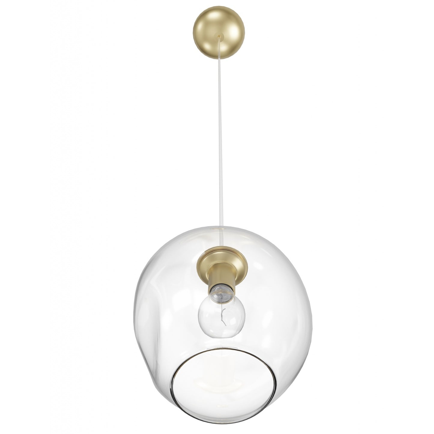 Fairfax Ave 1-Light Brushed Brass Hand-Blown Glass Pendant