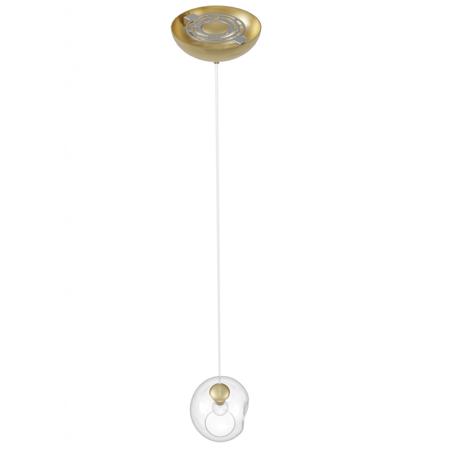 Fairfax Ave 1-Light Brushed Brass Hand-Blown Glass Pendant