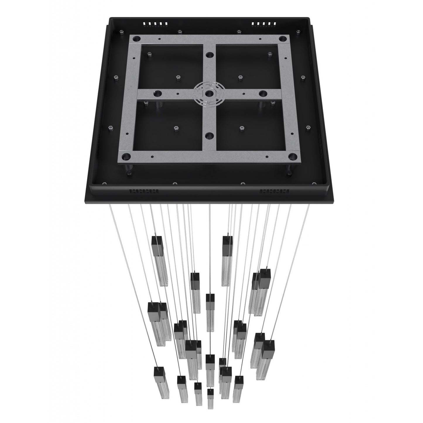 Boa 25-Light LED Matte Black Studded Glass Pendant Light