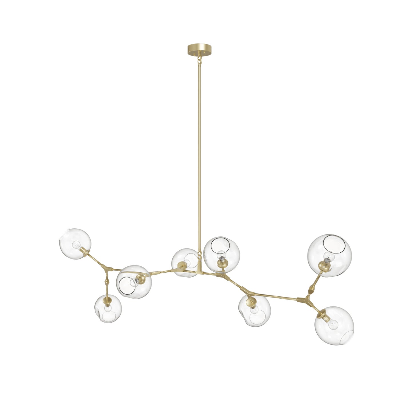 Fairfax Ave 8-Light Brushed Brass Hand-Blown Glass Chandelier