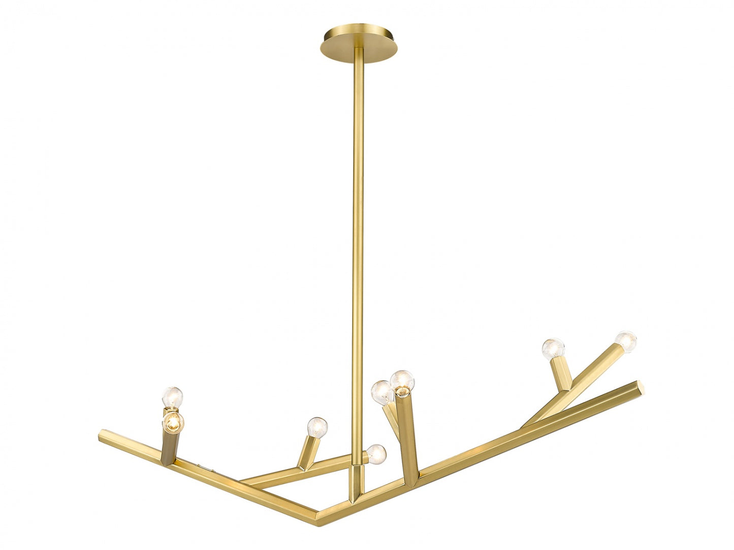 The Oaks Brushed Brass Linear 8-Light Branch Chandelier