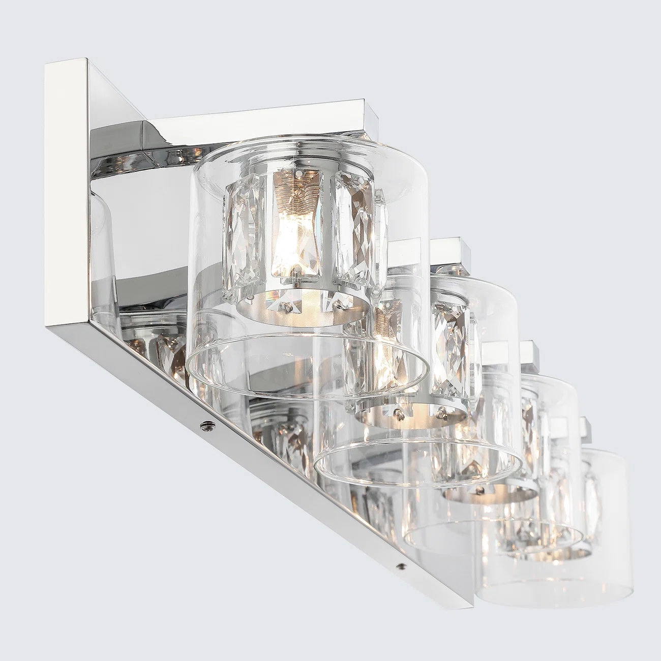 Kolt Chrome Traditional 4-Light Bathroom Vanity Light