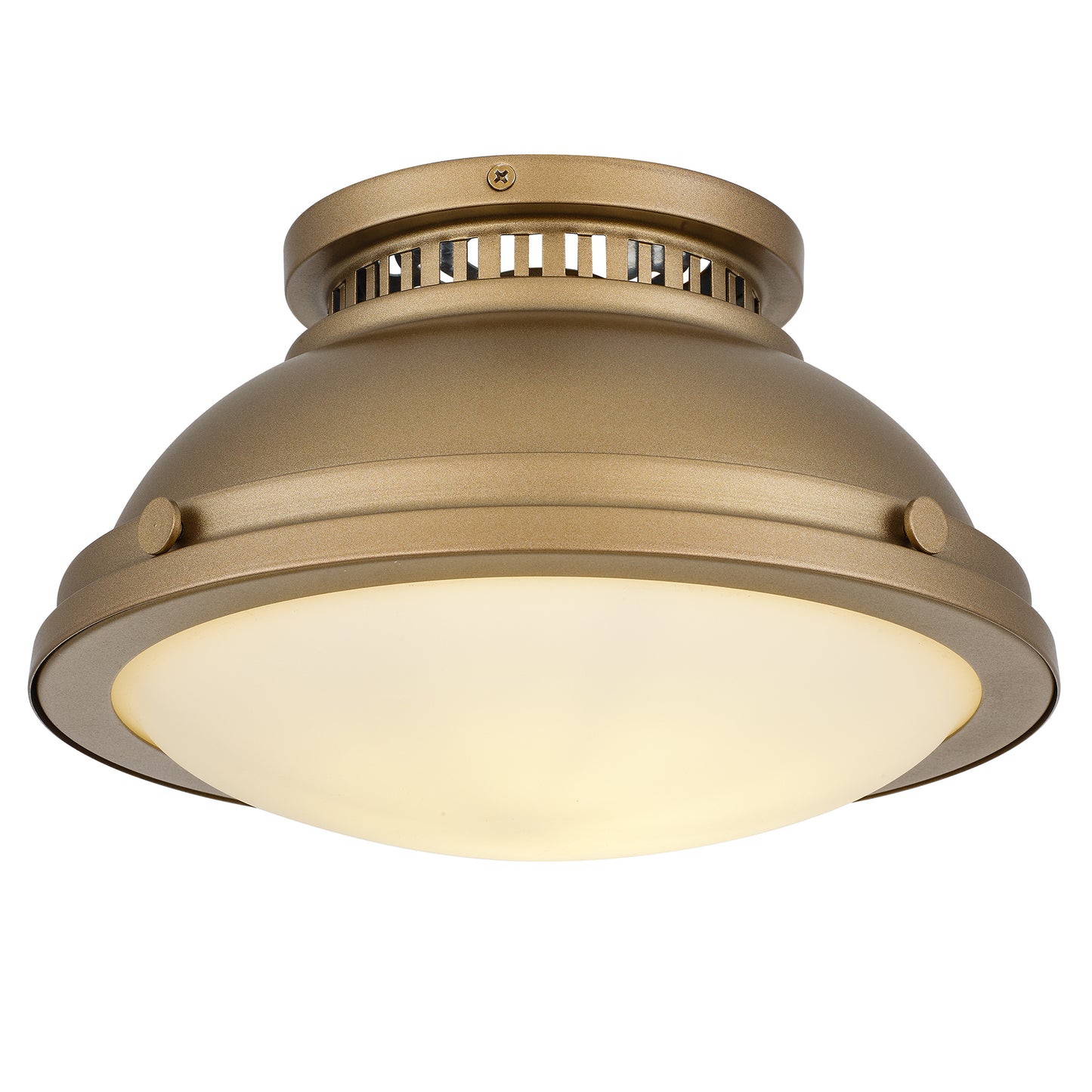 Halo 1-Light 11" Polished Brass Flush Mount Ceiling Light
