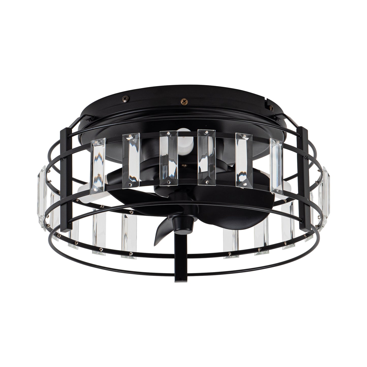13" 3-Light 3-Blade Modern Crystal Ceiling Fan with Light