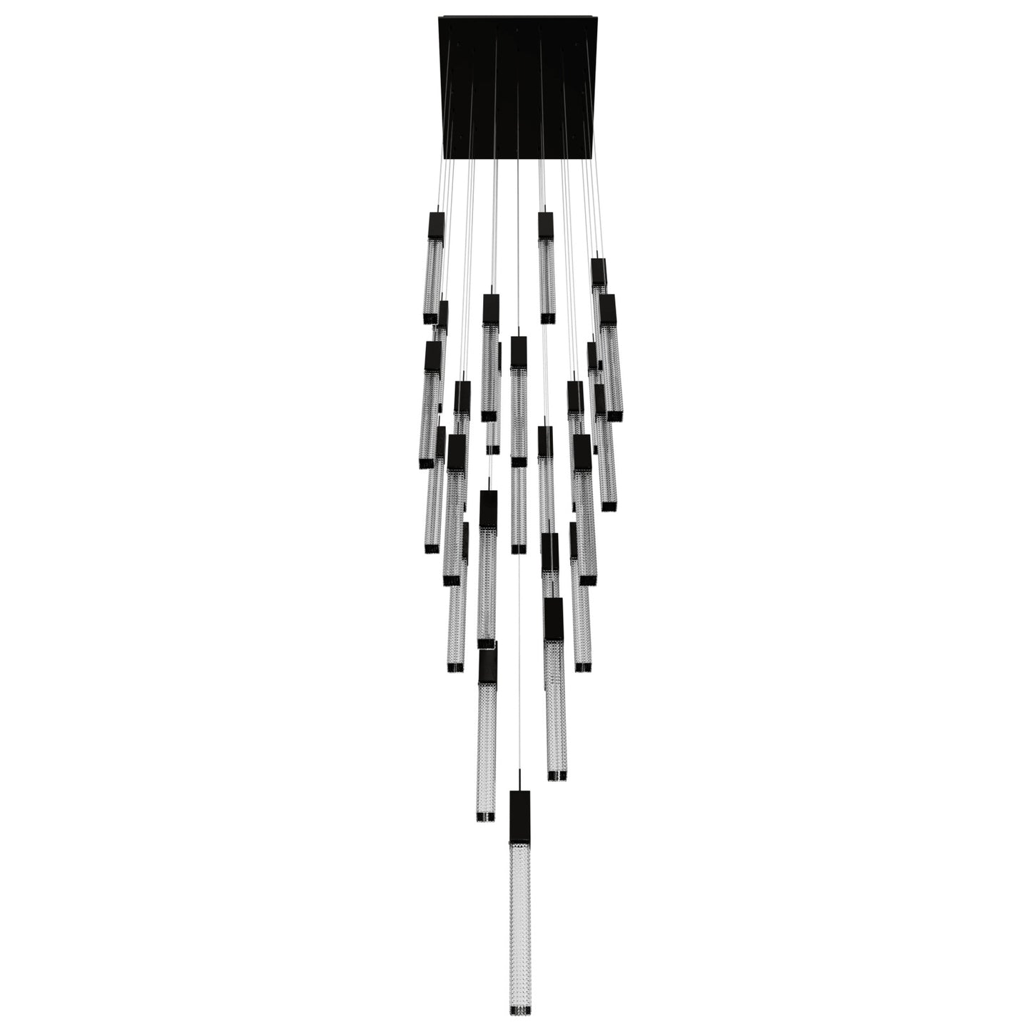 Boa 25-Light LED Dark Bronze Studded Glass Pendant Light
