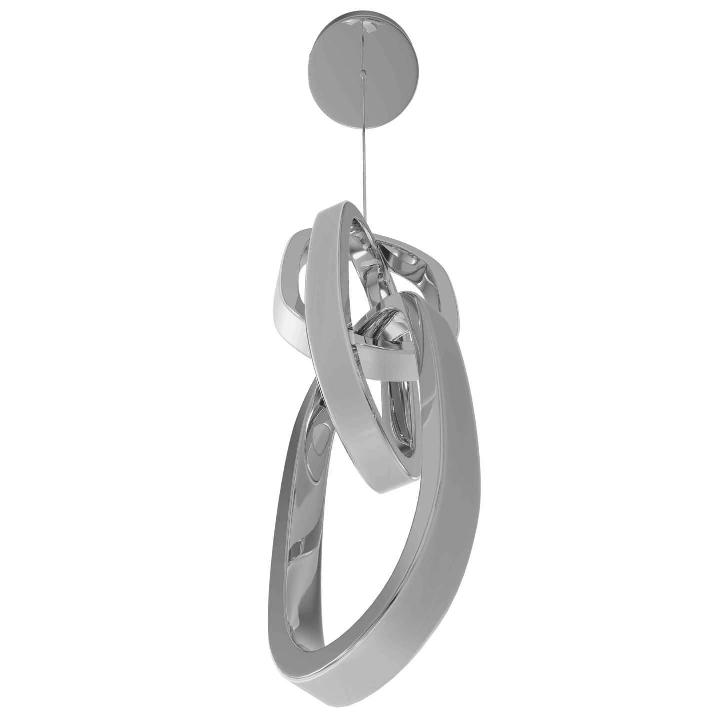 Circa Modern Chrome Looping 3 Ring LED Pendant Light