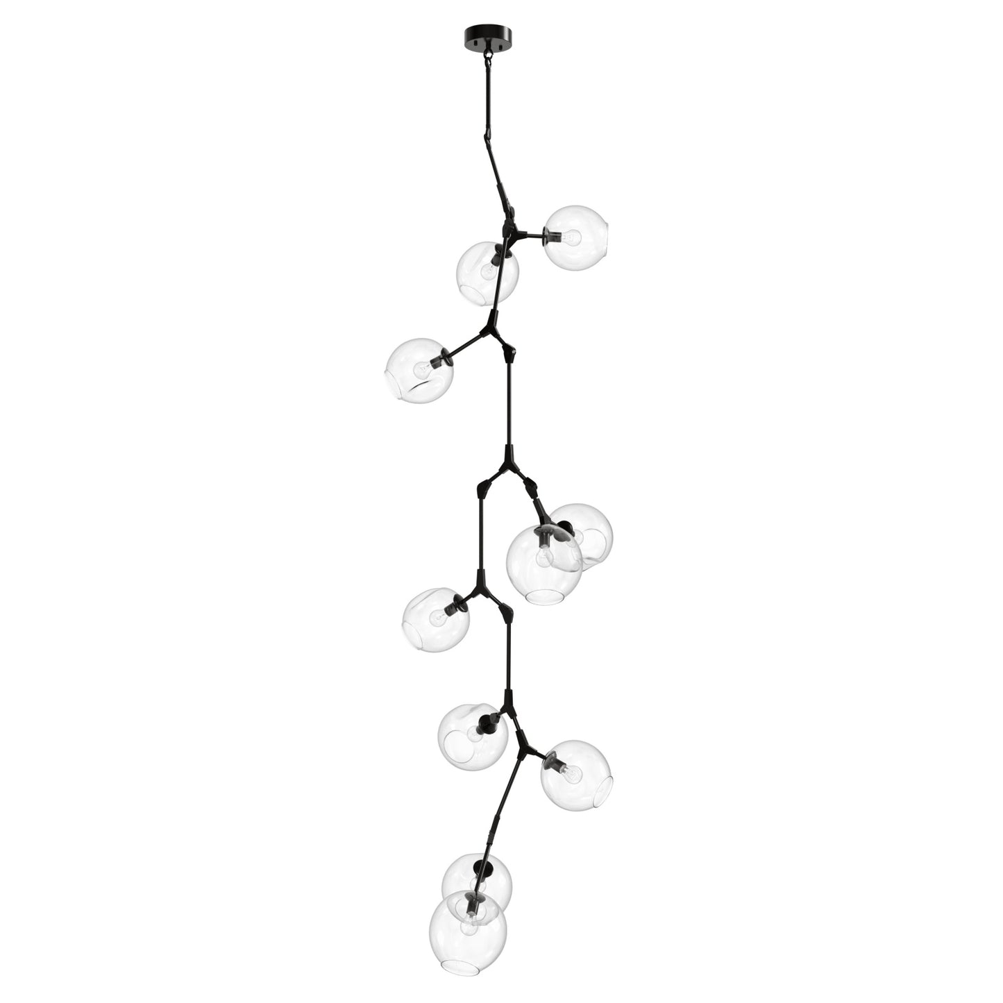 Fairfax Ave 10-Light Dark Bronze Hand-Blown Glass Chandelier