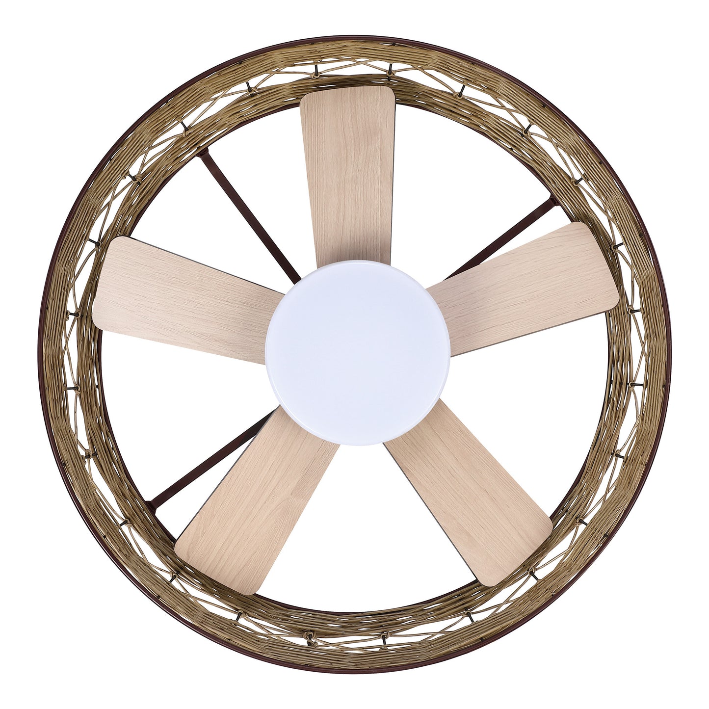 27" 5-Blade Rustic Farmhouse Ceiling Fan with Light