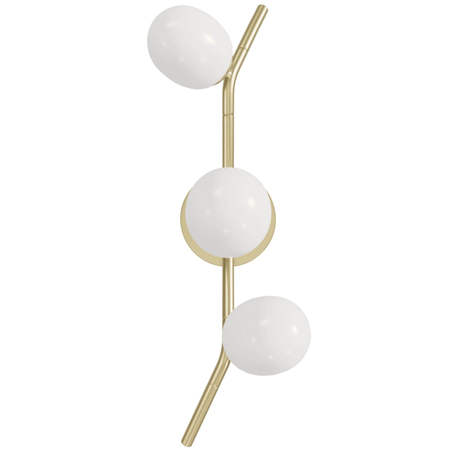 Hampton 3-Light Brushed Brass with White Glass Wall Sconce