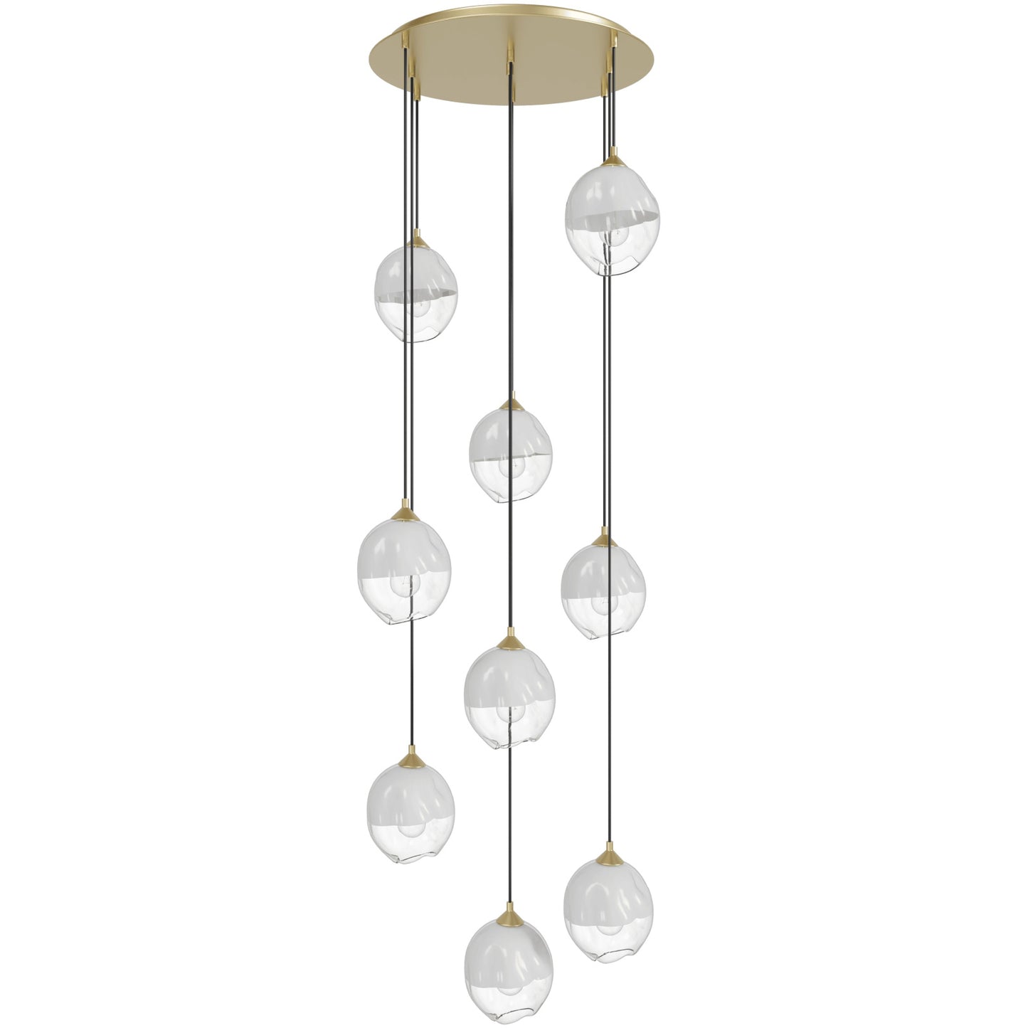 Sonoma Ave 9-Light White & Clear Globe Pendant Light
