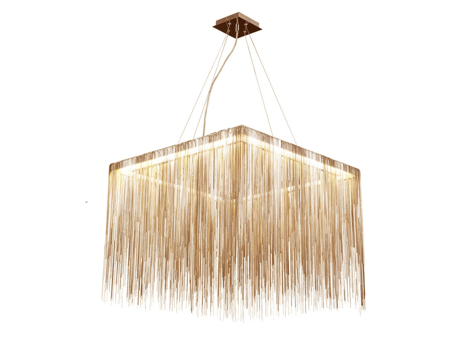 Fountain Ave Gold Statement Chain Square Chandelier