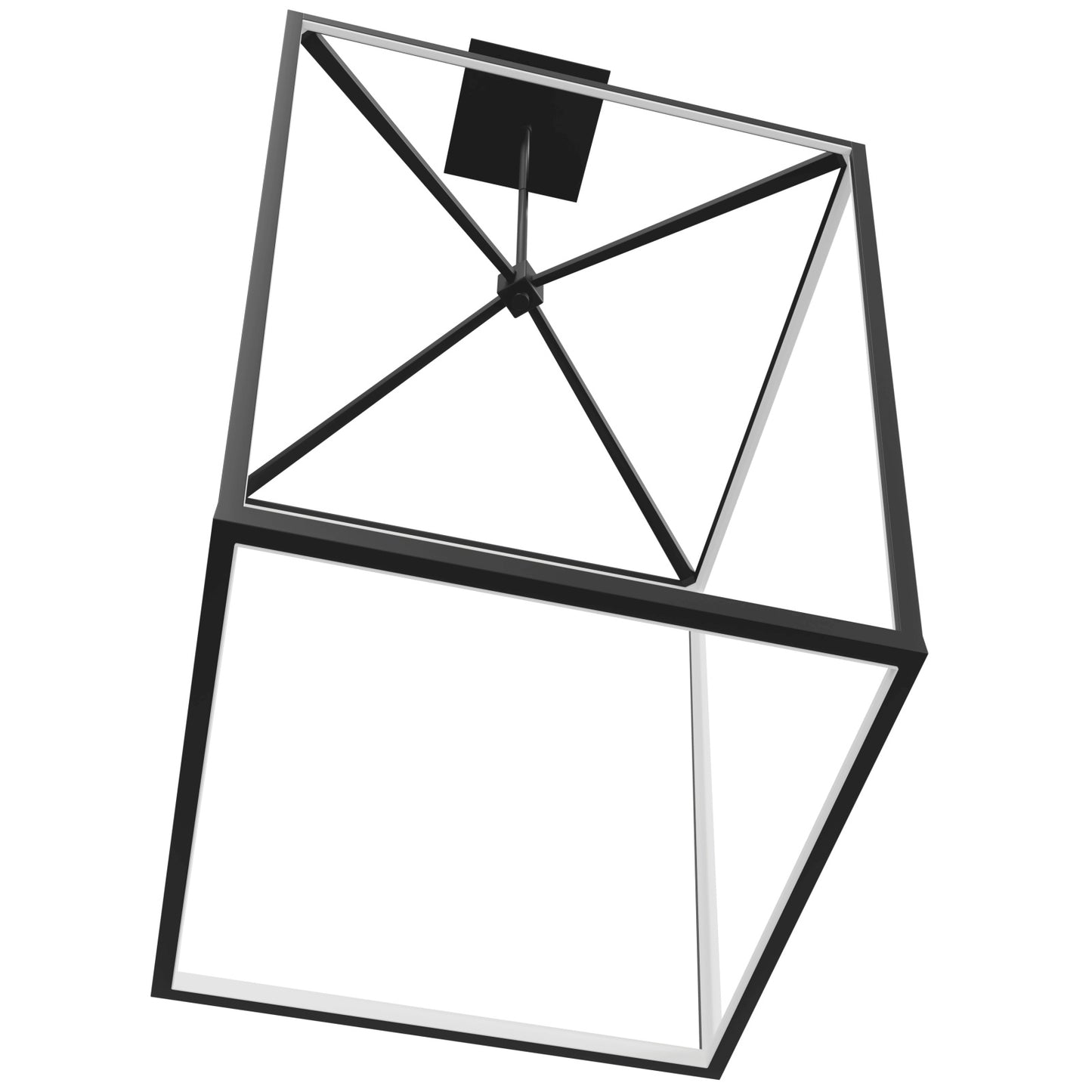 Park Ave 27" Modern LED Large Black Cage Pendant Light