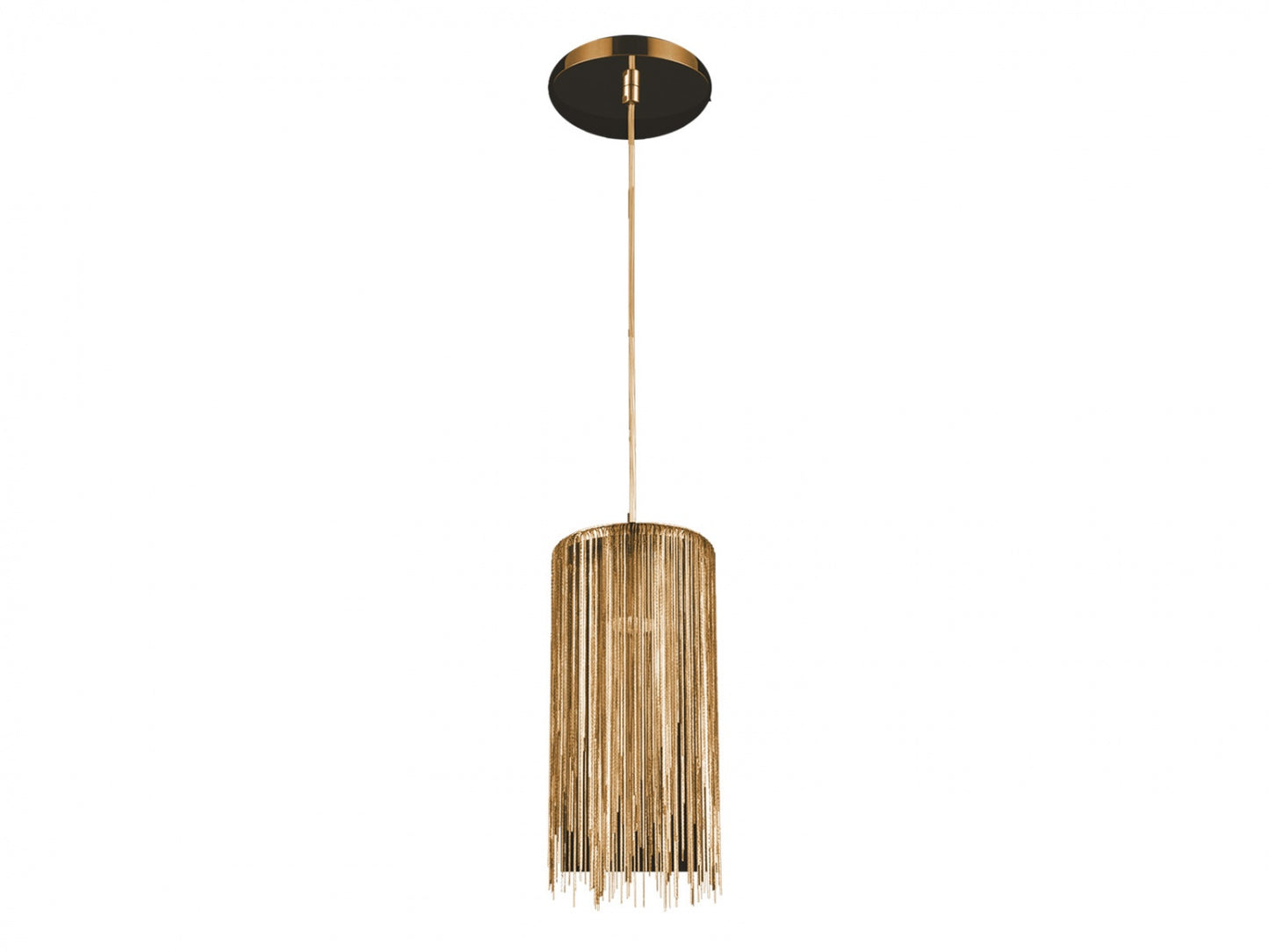 Fountain Ave Gold Statement Chain Round Pendant Light