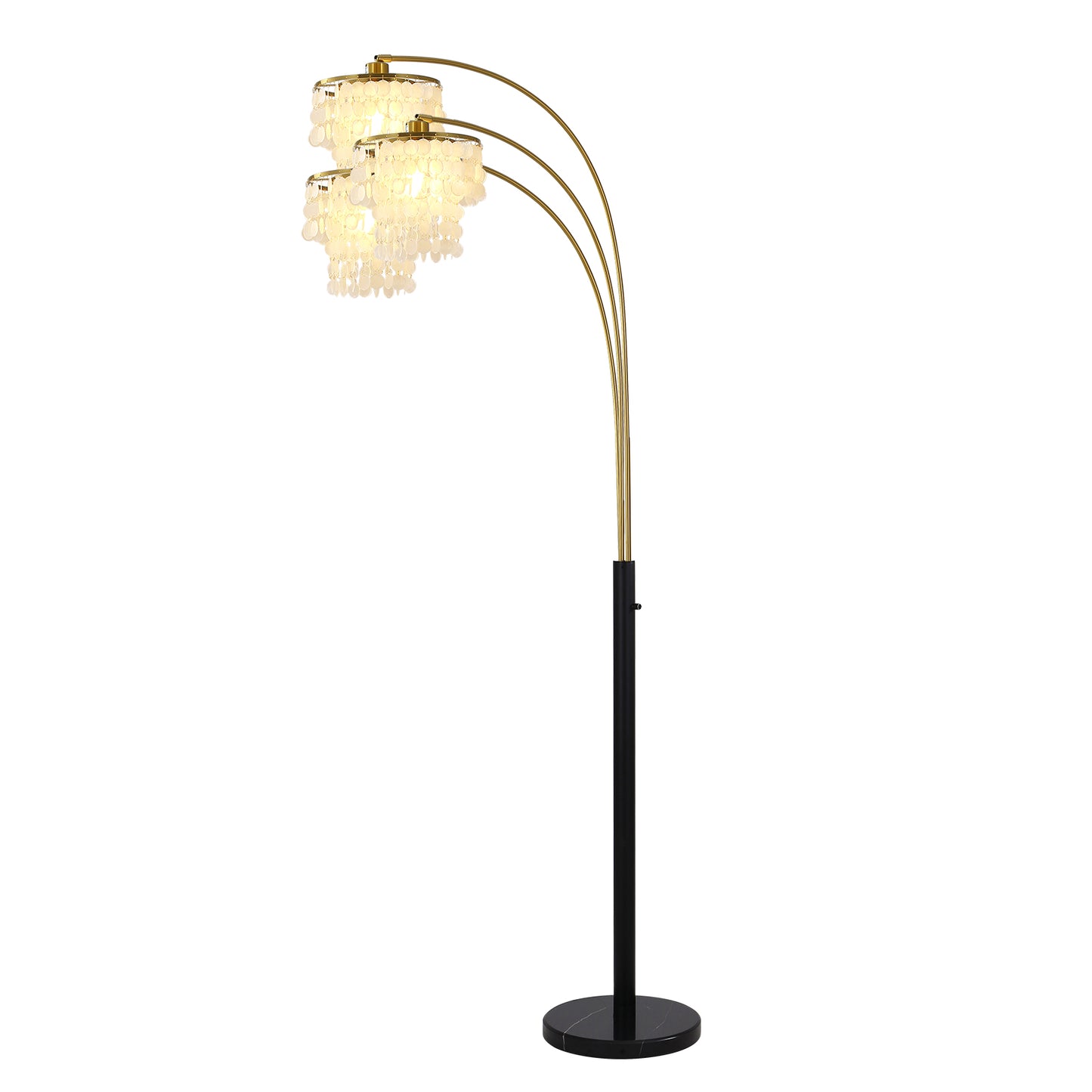 Brio 90" 3-Light Modern Gold Arc Floor Lamp