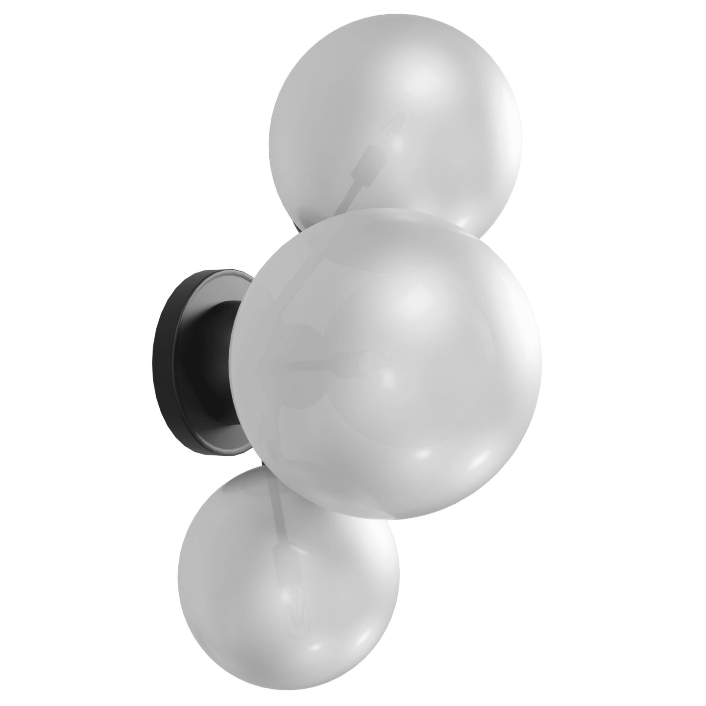 Delilah 4-Light Matte Black White Globe Wall Sconce