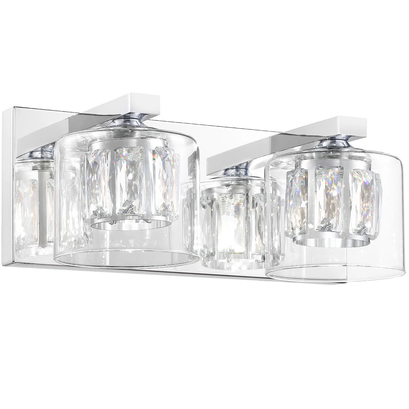 Kolt Chrome Traditional 2-Light Bathroom Vanity Light